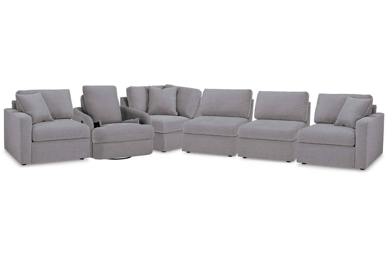 Modmax Granite 5-Piece Sectional and Swivel Glider Recliner - - Luna Furniture