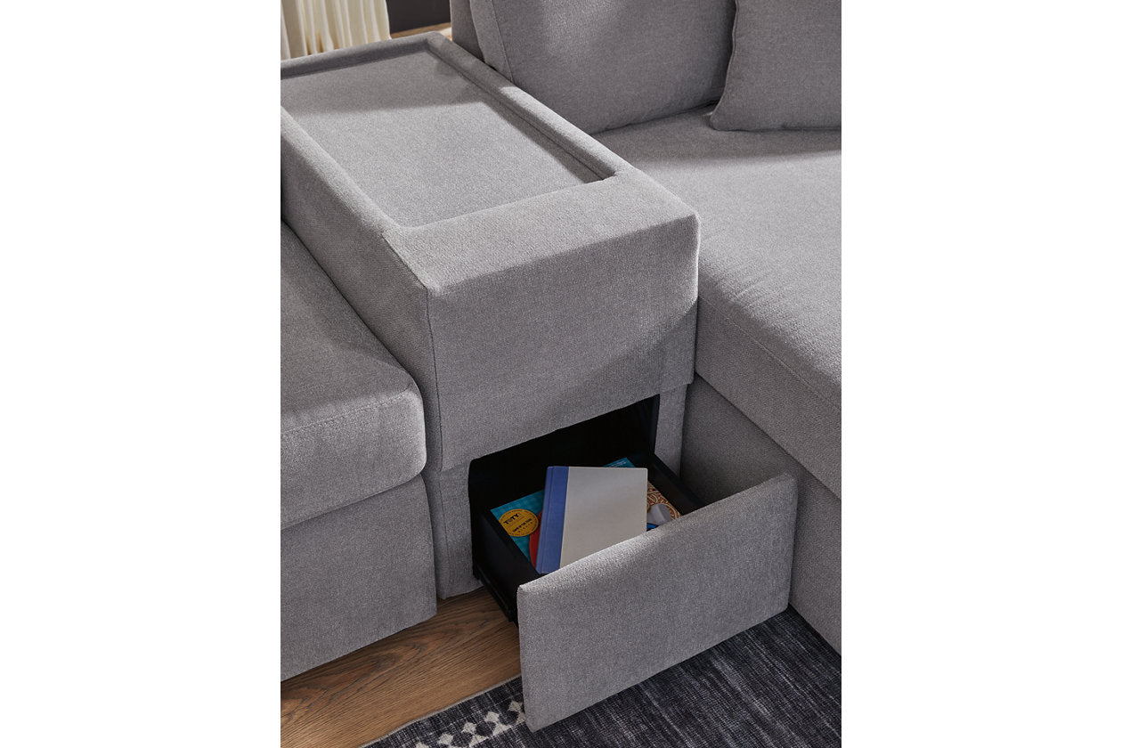 Modmax Granite 6-Piece Sectional and Swivel Glider Recliner - - Luna Furniture