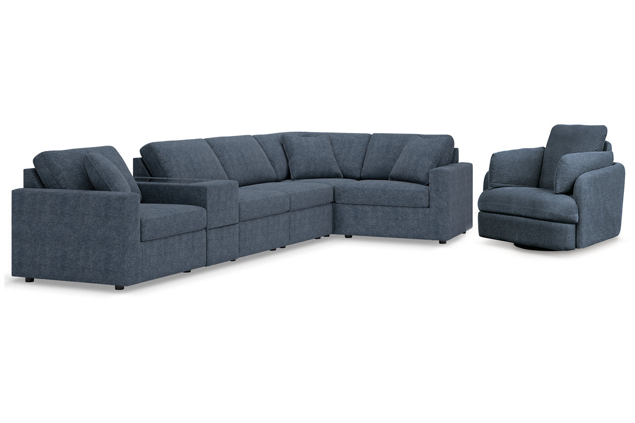 Modmax Ink 6-Piece Sectional and Swivel Glider Recliner - - Luna Furniture