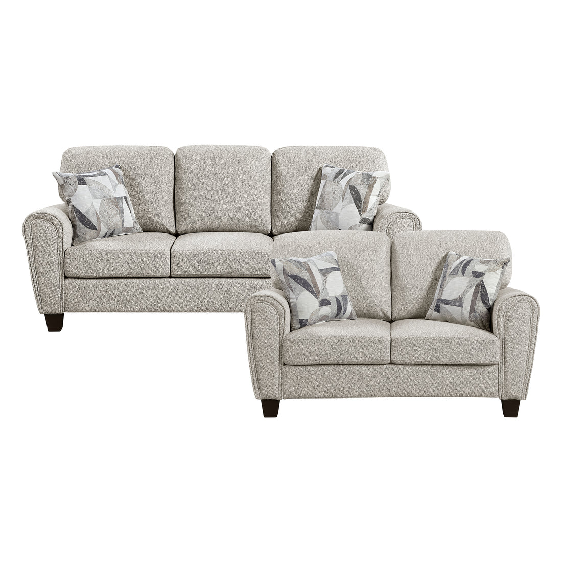 9214NPG*2 2pc Set: Sofa, Love - 9214NPG*2