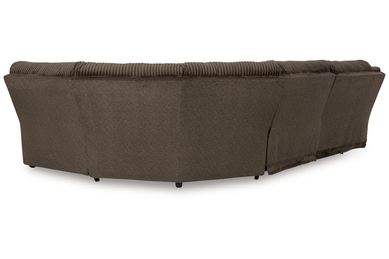 Top Tier Chocolate 5-Piece Reclining Sectional - Ashley - Luna Furniture
