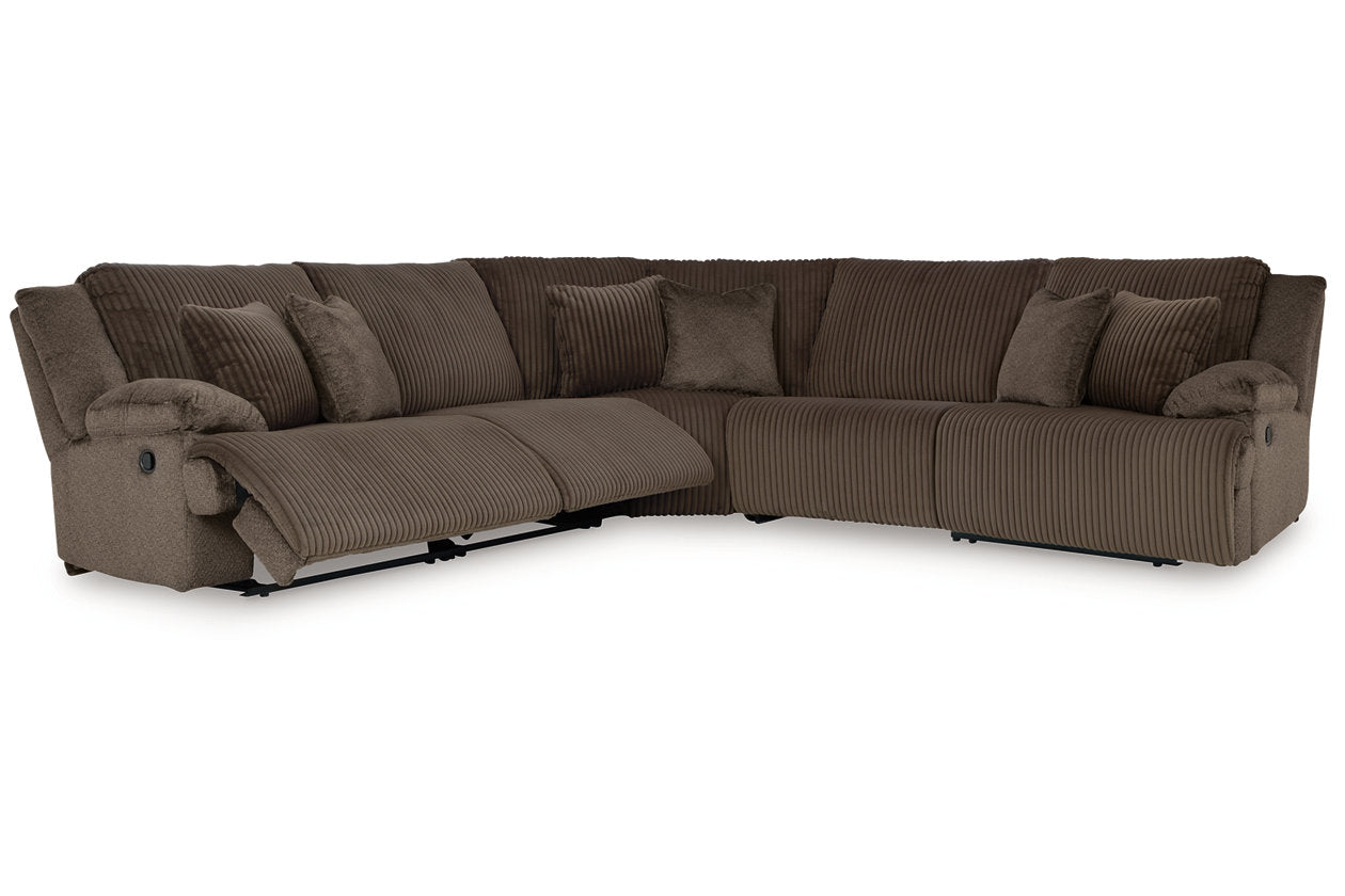 Top Tier Chocolate 5-Piece Reclining Sectional - Ashley - Luna Furniture