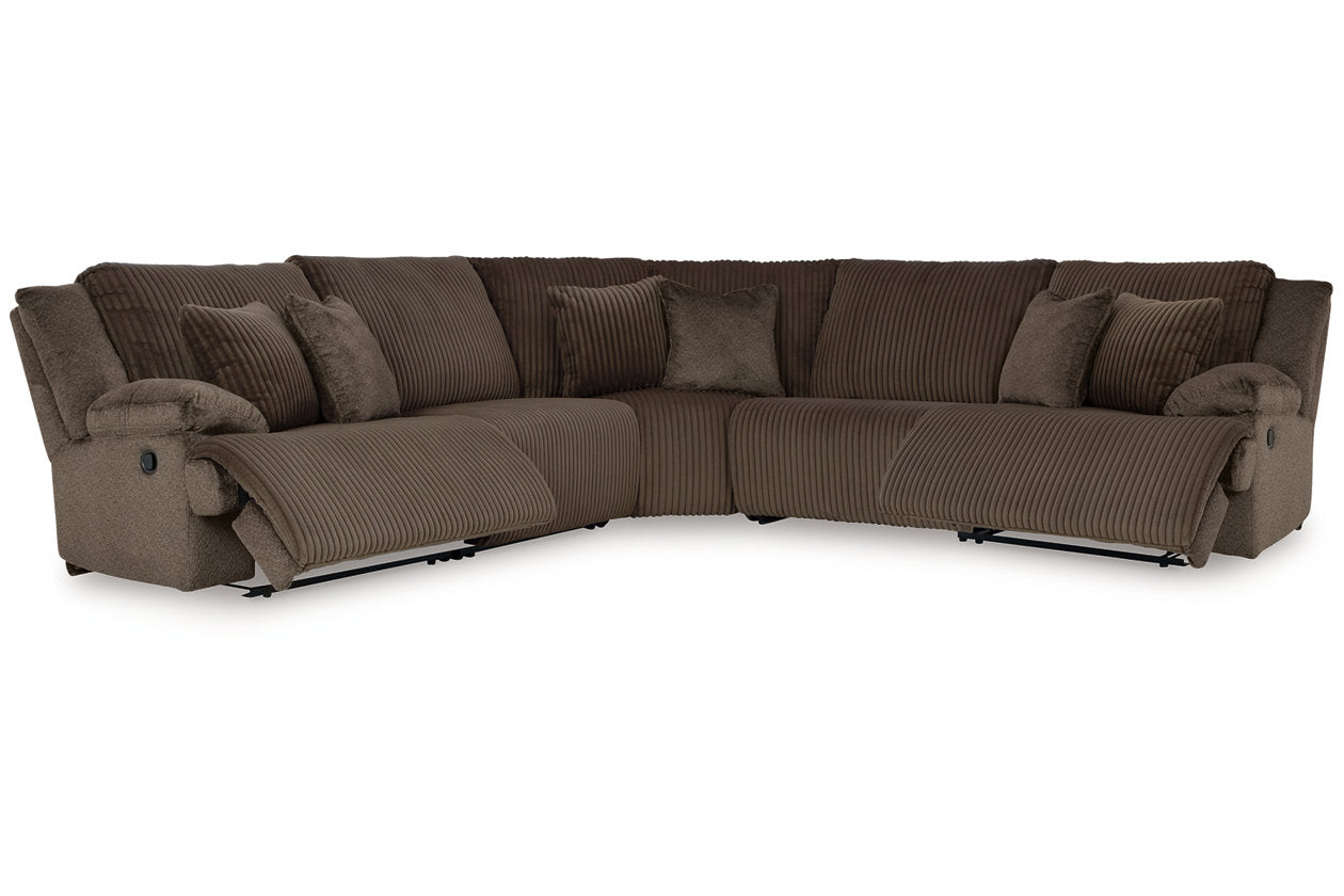 Top Tier Chocolate 5-Piece Reclining Sectional - Ashley - Luna Furniture