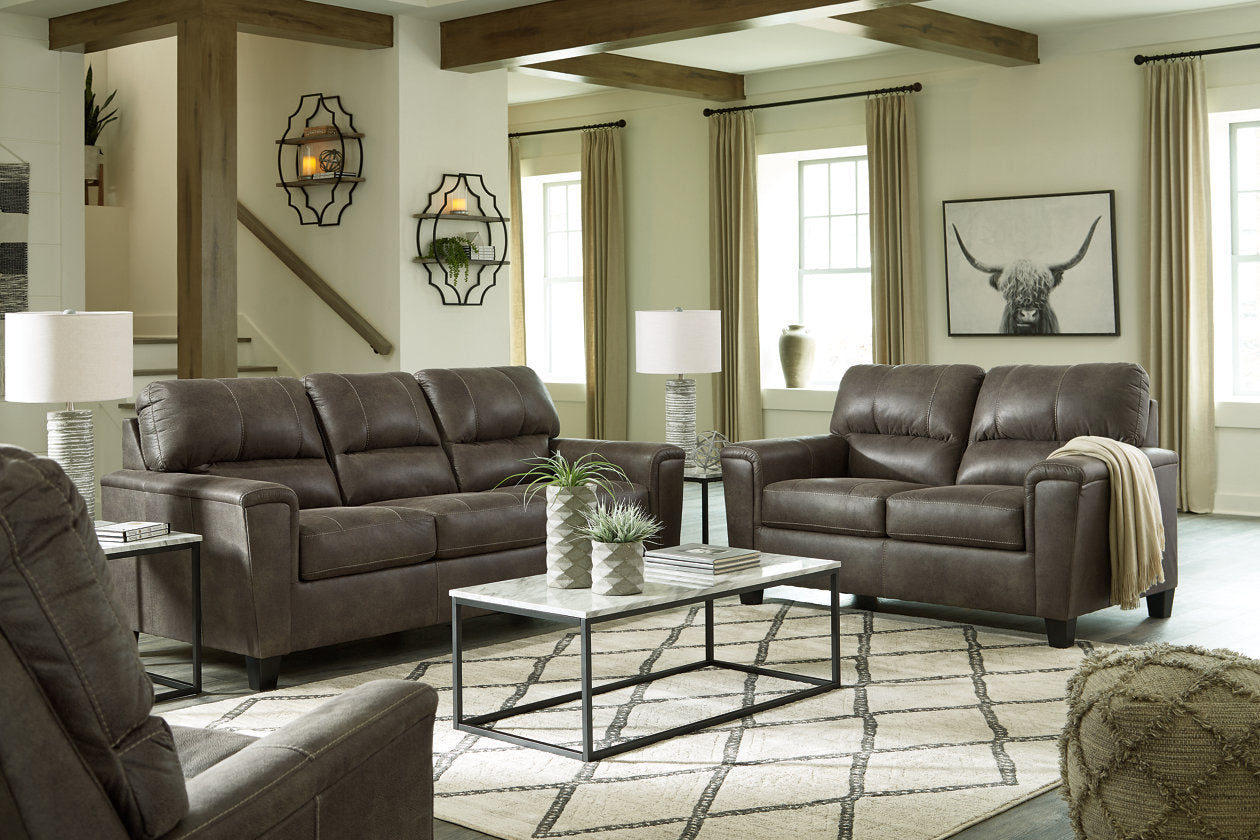 Navi Smoke Sofa, Loveseat and Recliner - Ashley - Luna Furniture