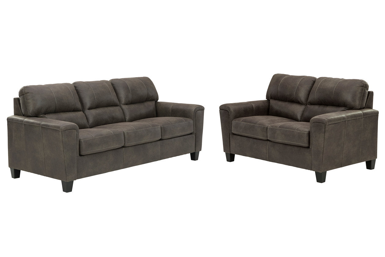 Navi Smoke Sofa and Loveseat - Ashley - Luna Furniture