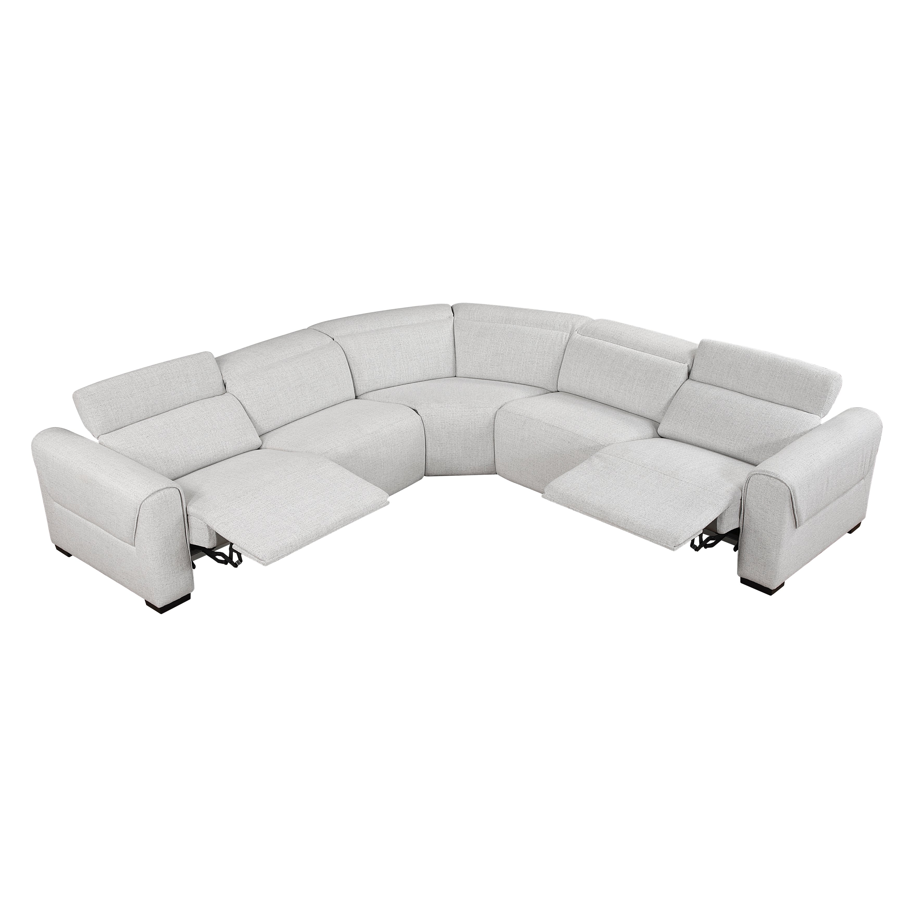 9455CLD*5LRRRPWH (5)5-Piece Modular Power Reclining Sectional with Power Headrests, Charging Ports - 9455CLD*5LRRRPWH