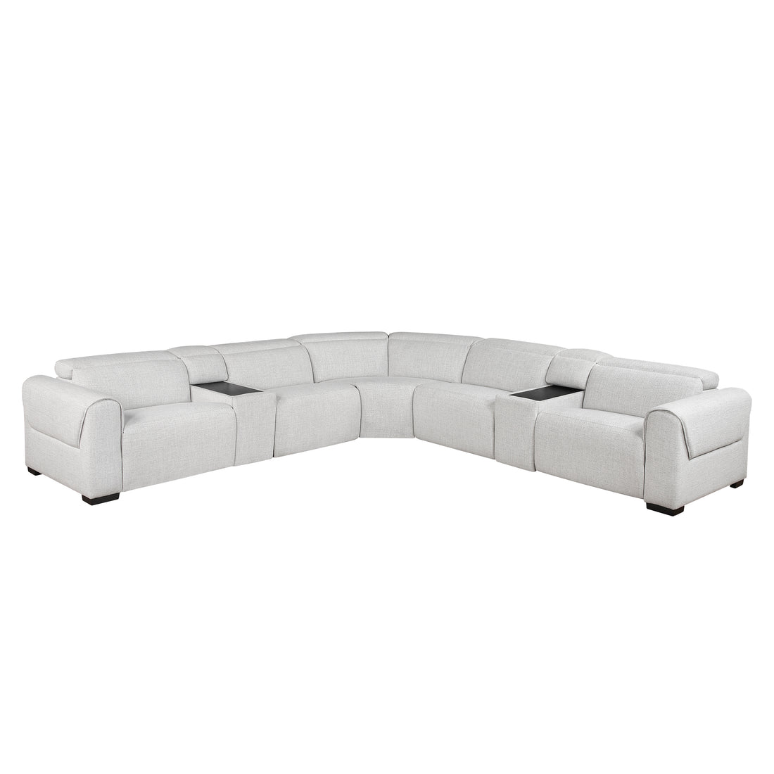 9455CLD*7LRRRPWH (7)7-Piece Modular Power Reclining Sectional with Power Headrests - 9455CLD*7LRRRPWH
