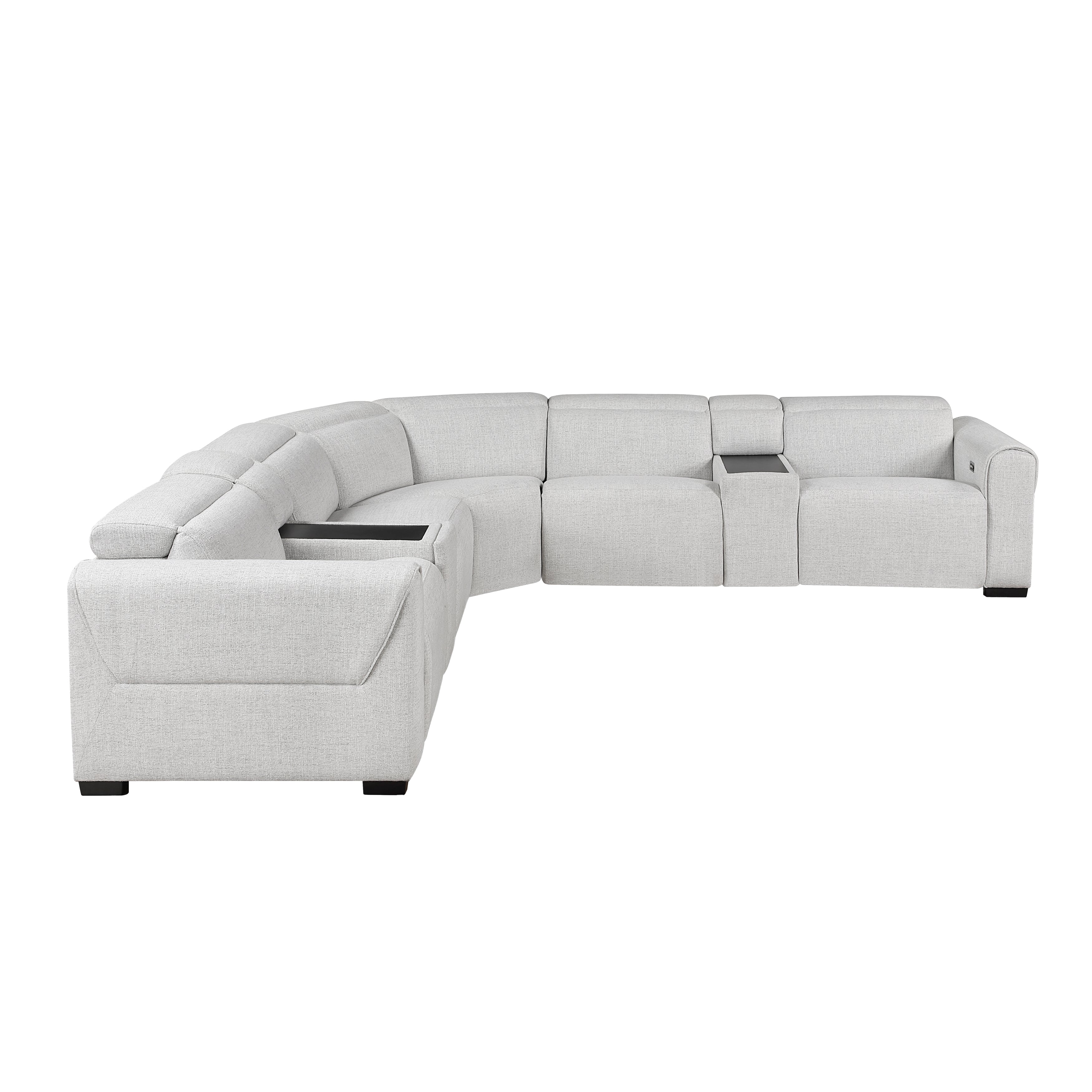 9455CLD*7LRRRPWH (7)7-Piece Modular Power Reclining Sectional with Power Headrests - 9455CLD*7LRRRPWH