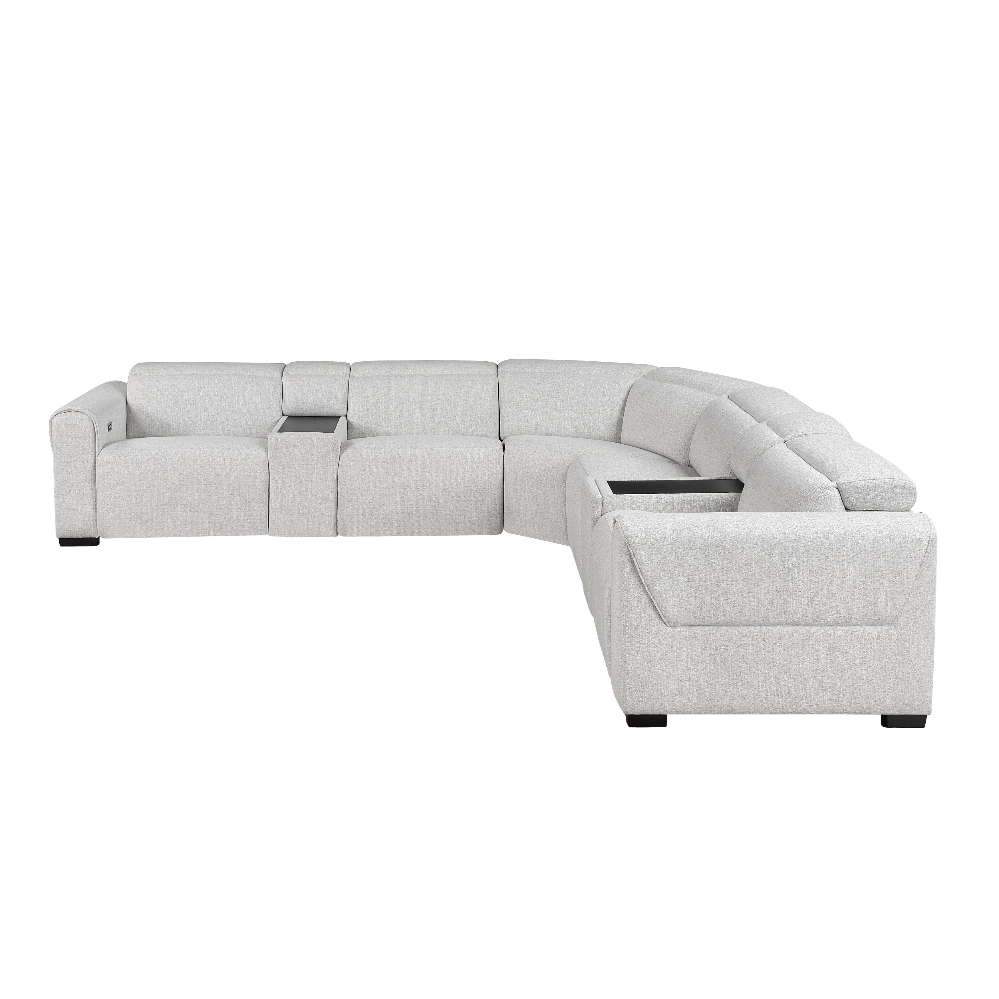 9455CLD*7LRRRPWH (7)7-Piece Modular Power Reclining Sectional with Power Headrests - 9455CLD*7LRRRPWH