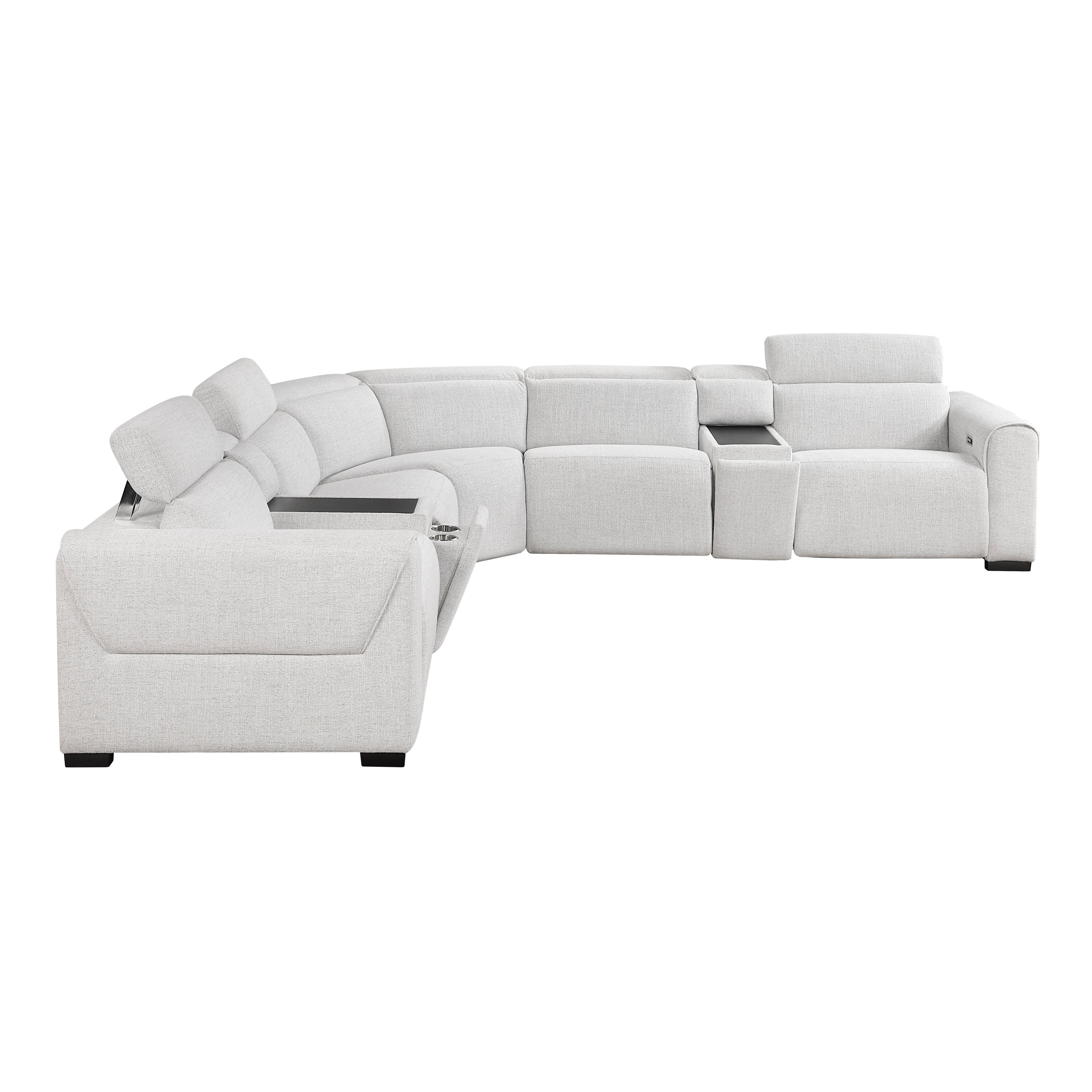 9455CLD*7LRRRPWH (7)7-Piece Modular Power Reclining Sectional with Power Headrests - 9455CLD*7LRRRPWH