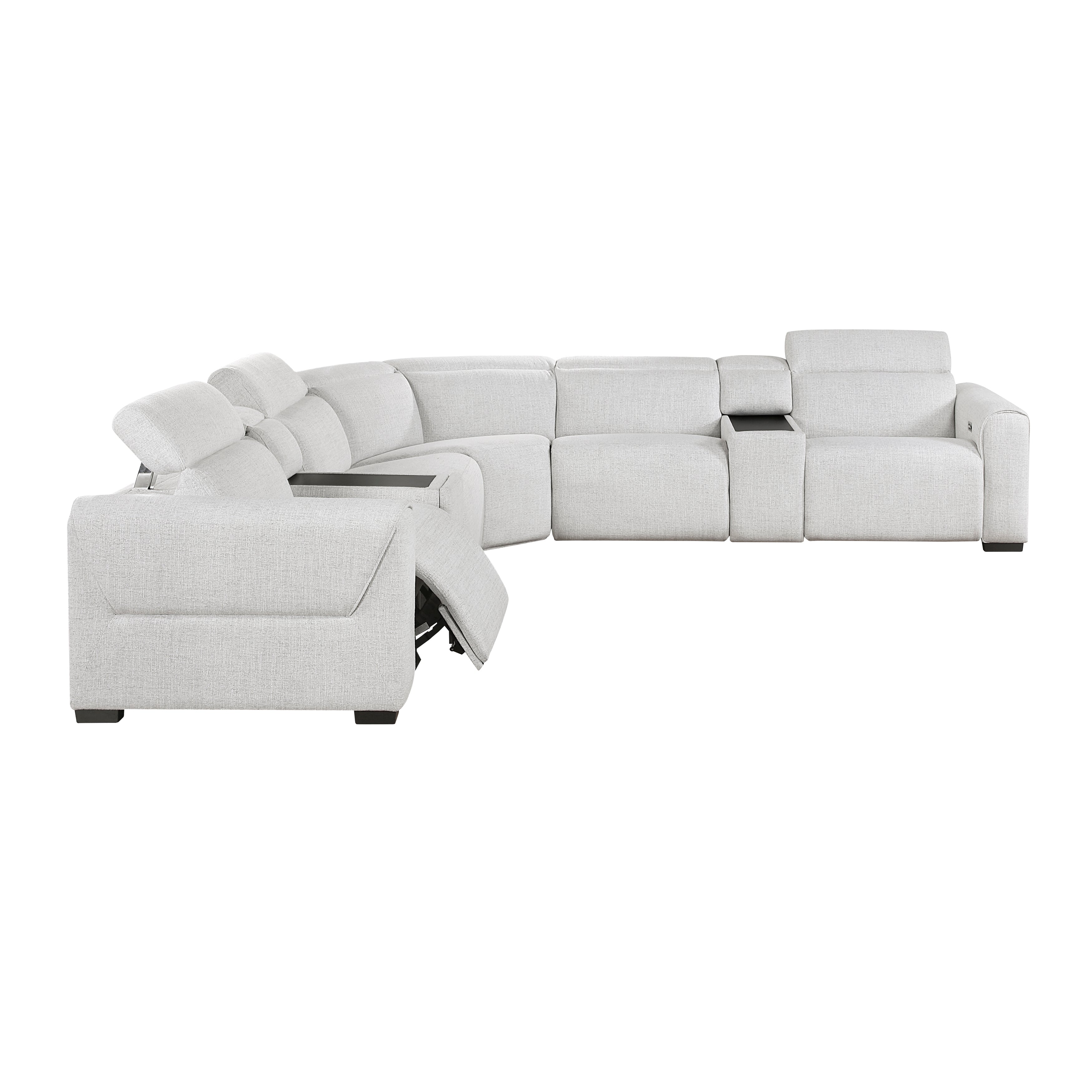 9455CLD*7LRRRPWH (7)7-Piece Modular Power Reclining Sectional with Power Headrests - 9455CLD*7LRRRPWH