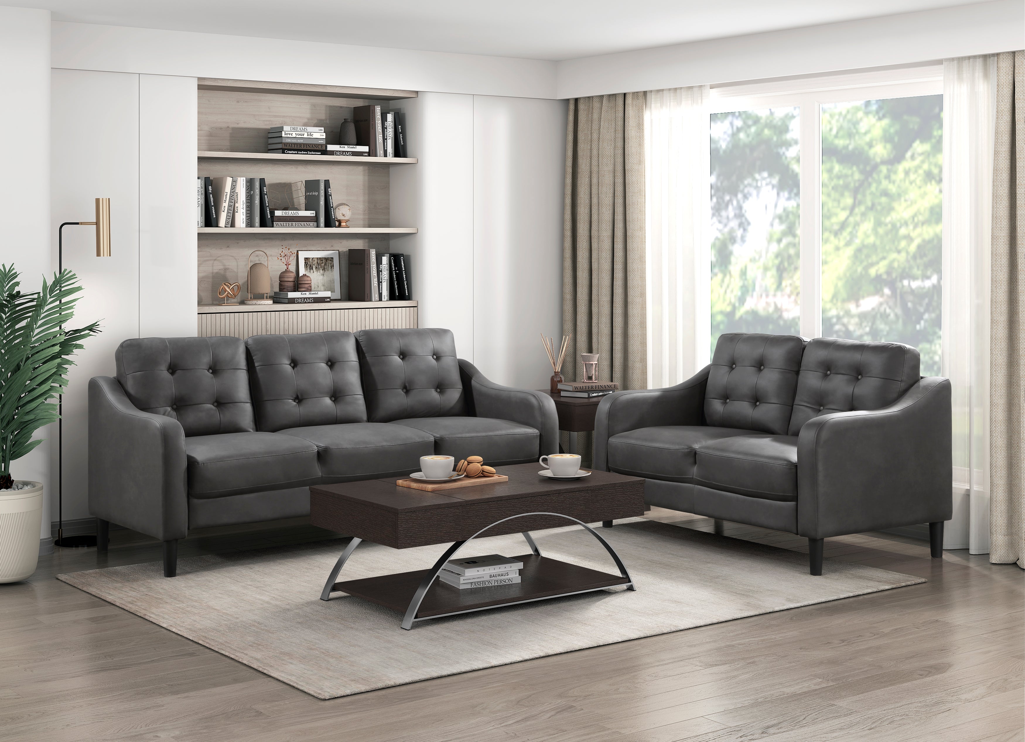Mallory Gray Living Room Set from Homelegance - Luna Furniture