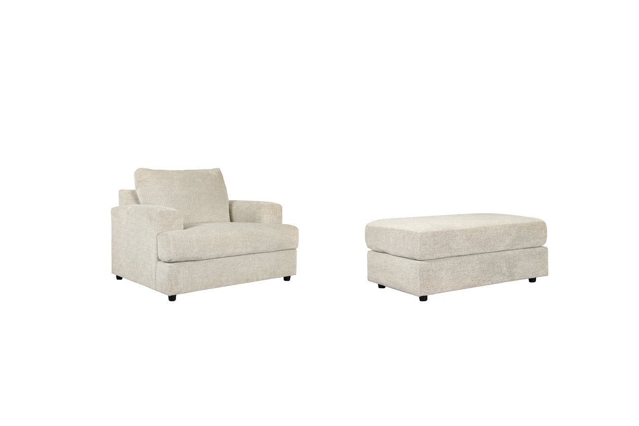 Soletren Stone Chair and Ottoman - Ashley - Luna Furniture