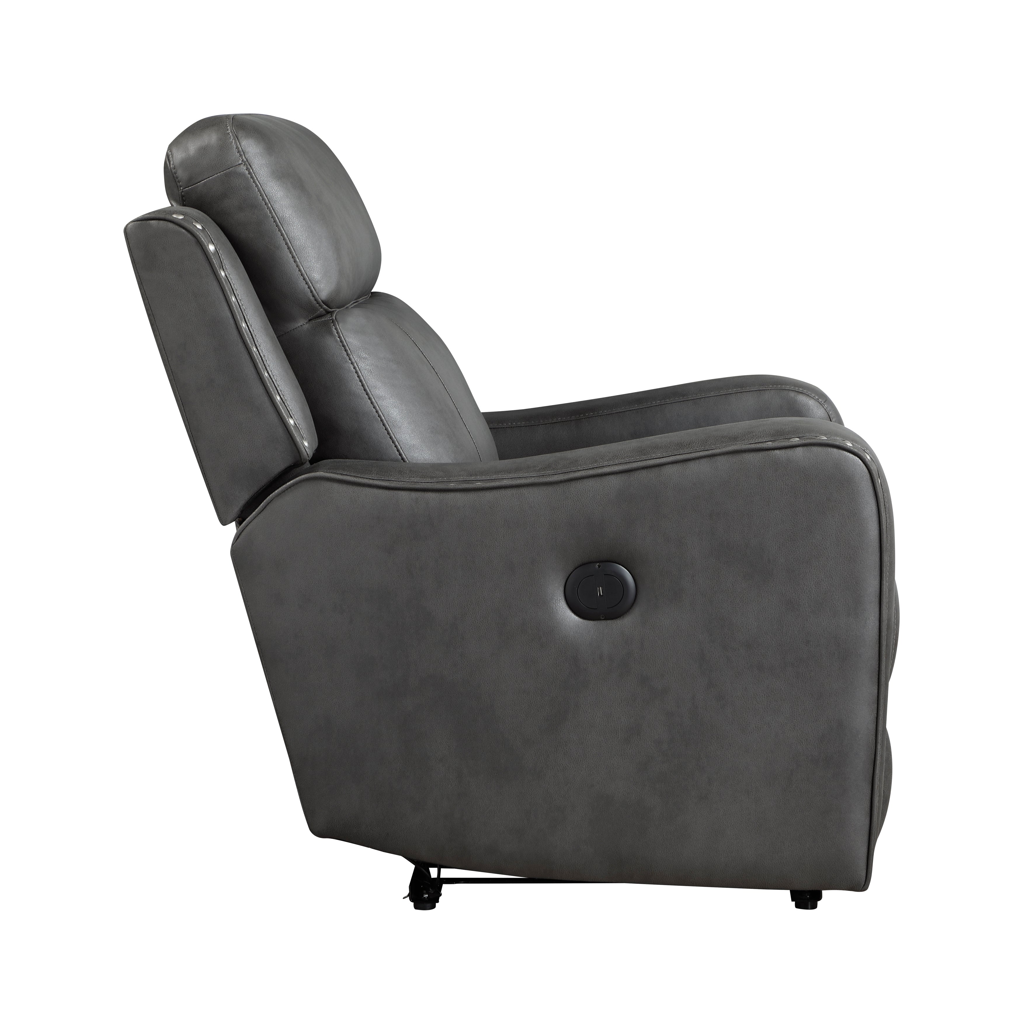 Kellen Smoky Gray Power Double Reclining Living Room Set from Homelegance - Luna Furniture