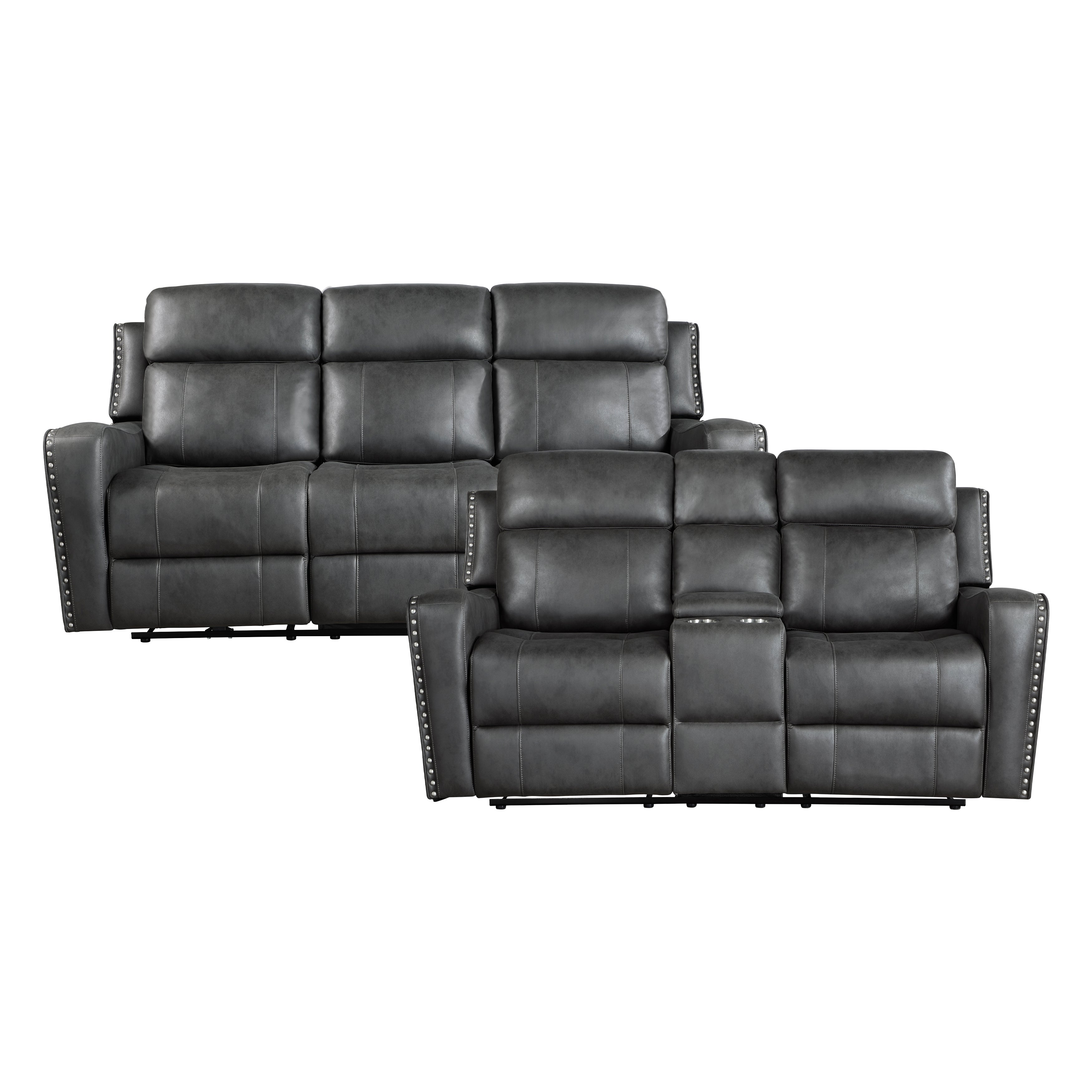 9515DGY*2PW 2pc Set: Sofa, Love (Power) - 9515DGY*2PW