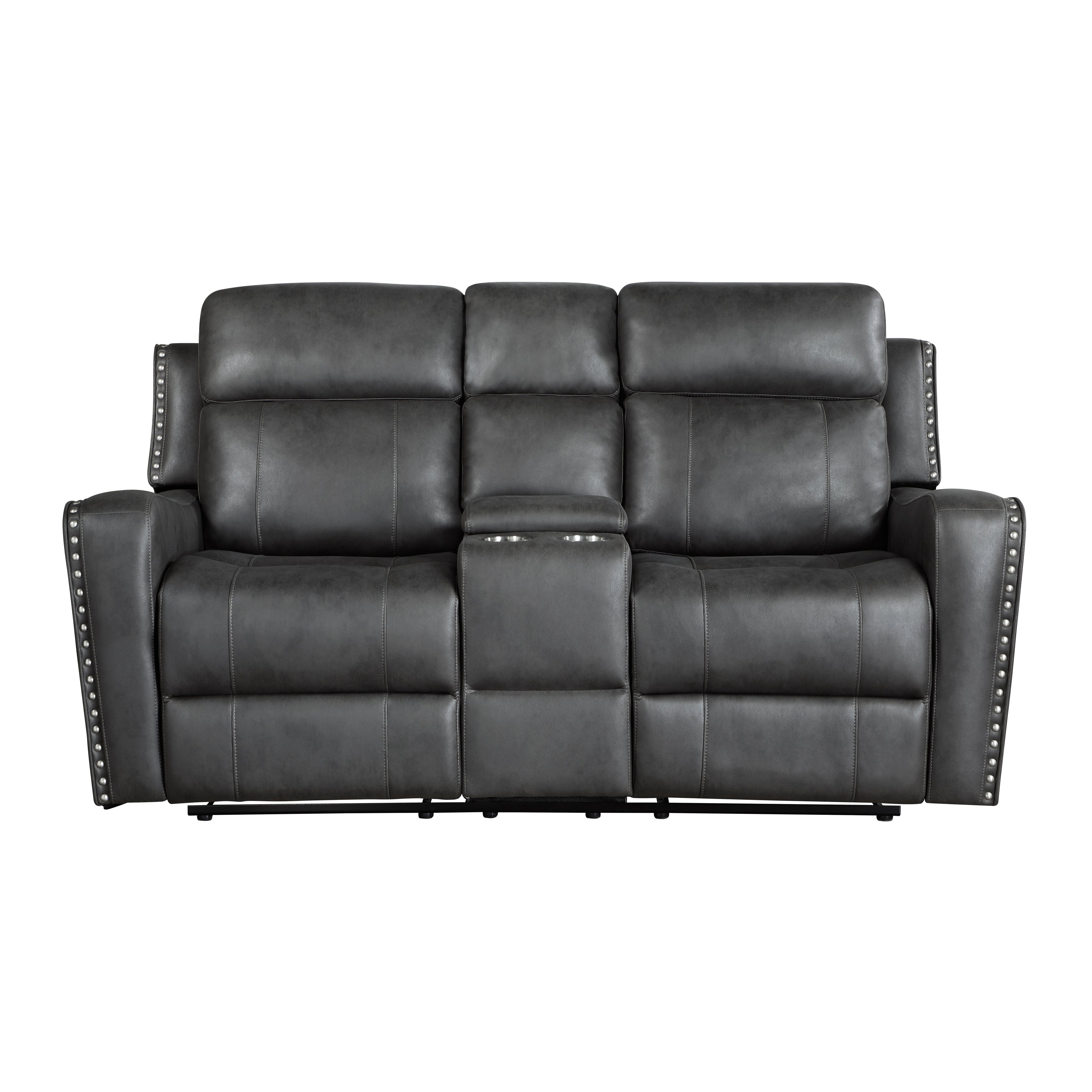 Kellen Smoky Gray Power Double Reclining Living Room Set from Homelegance - Luna Furniture