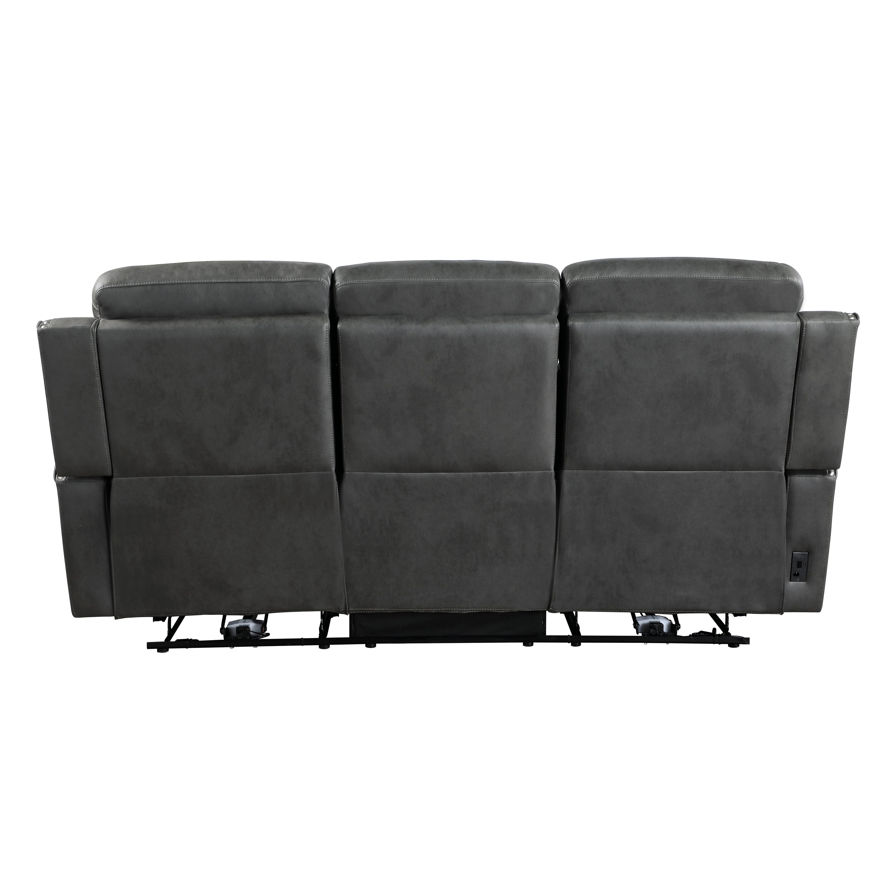 Kellen Smoky Gray Power Double Reclining Living Room Set from Homelegance - Luna Furniture