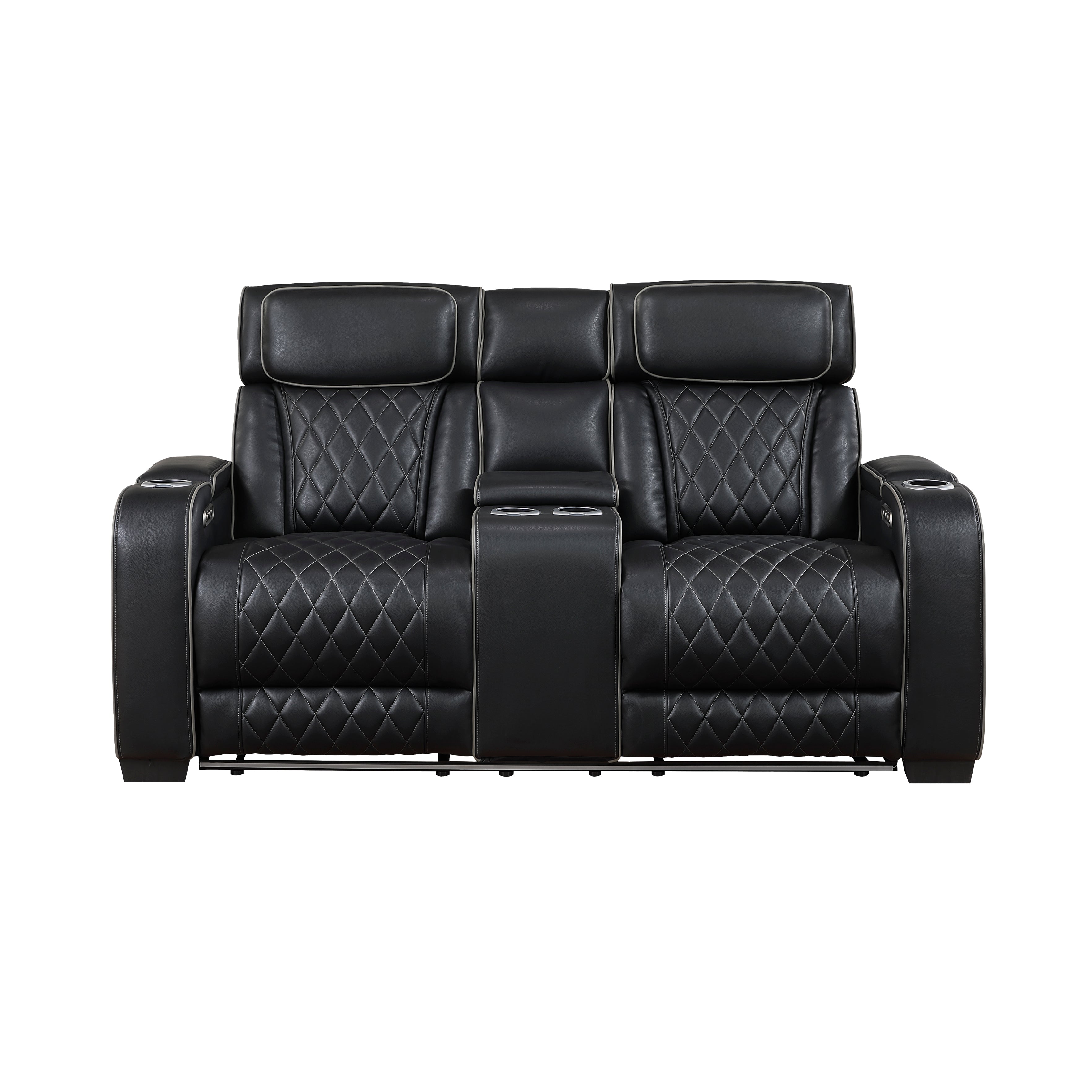 9516BLK*2PWH 2pc Set: Sofa, Love (Power) - 9516BLK*2PWH