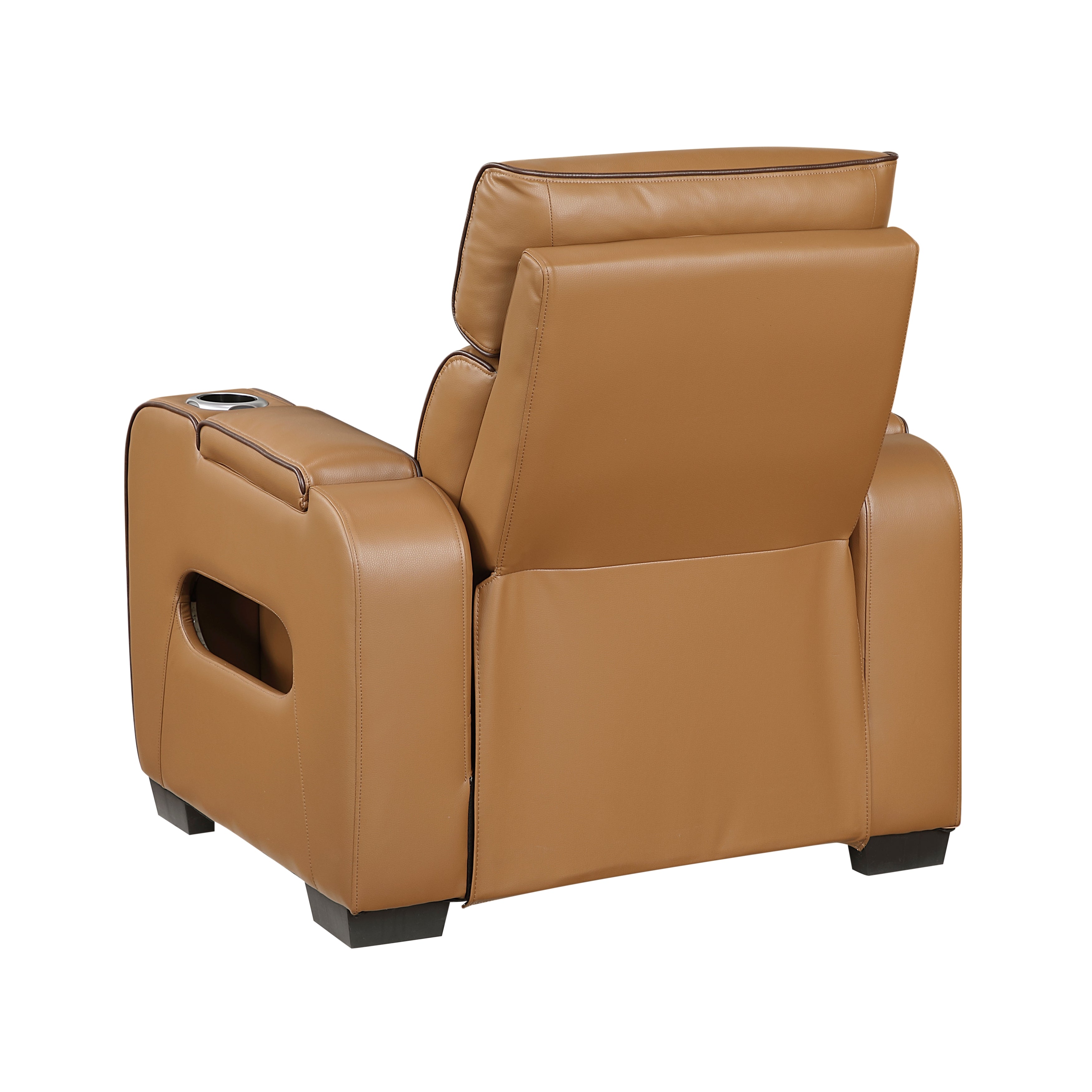 9516BRW-1PWH Power Reclining Chair with Power Headrest, Cup holders and Storage Arms(Top and Side), Charging Ports and LED lighting - 9516BRW-1PWH