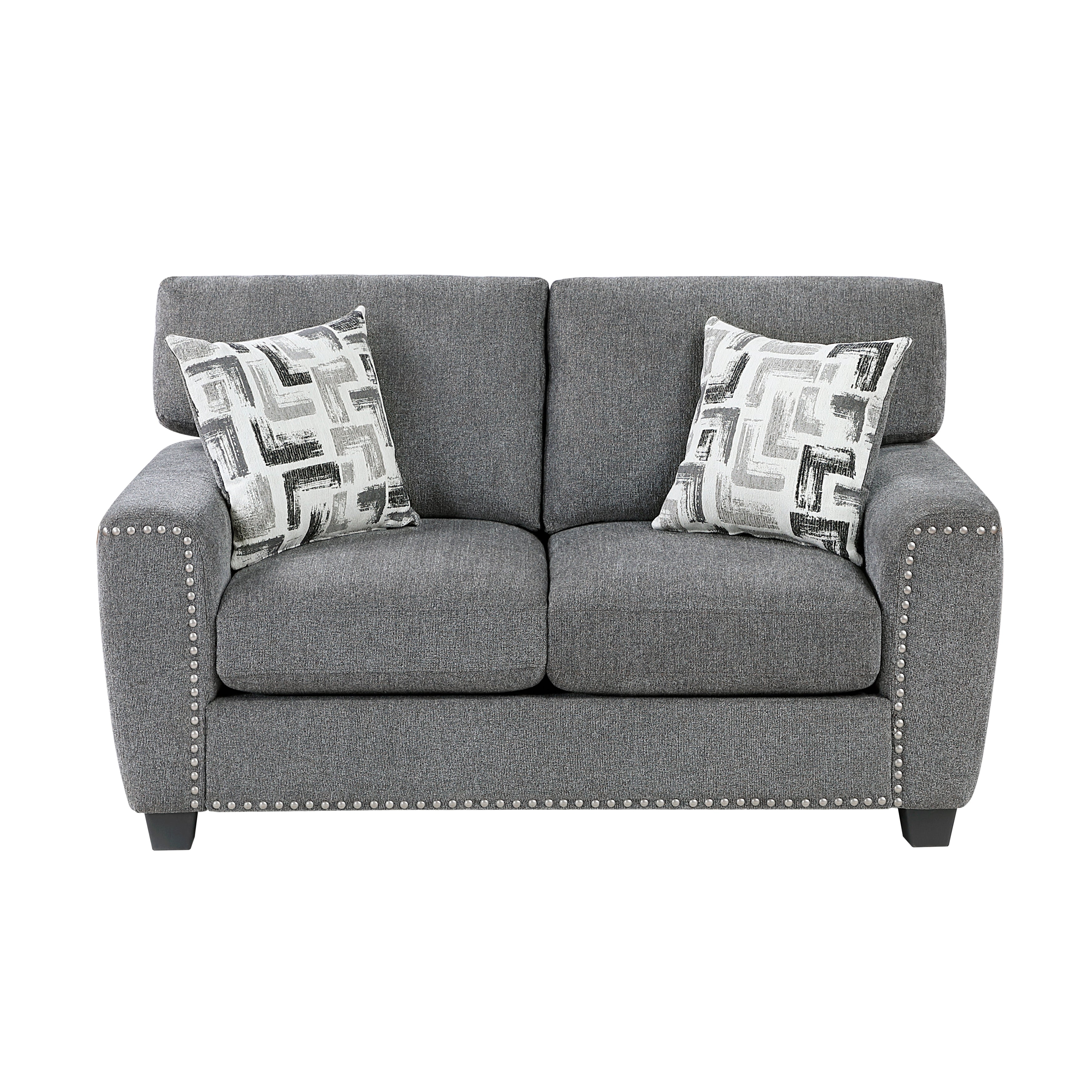 9538DGY*2 2pc Set: Sofa, Love - 9538DGY*2