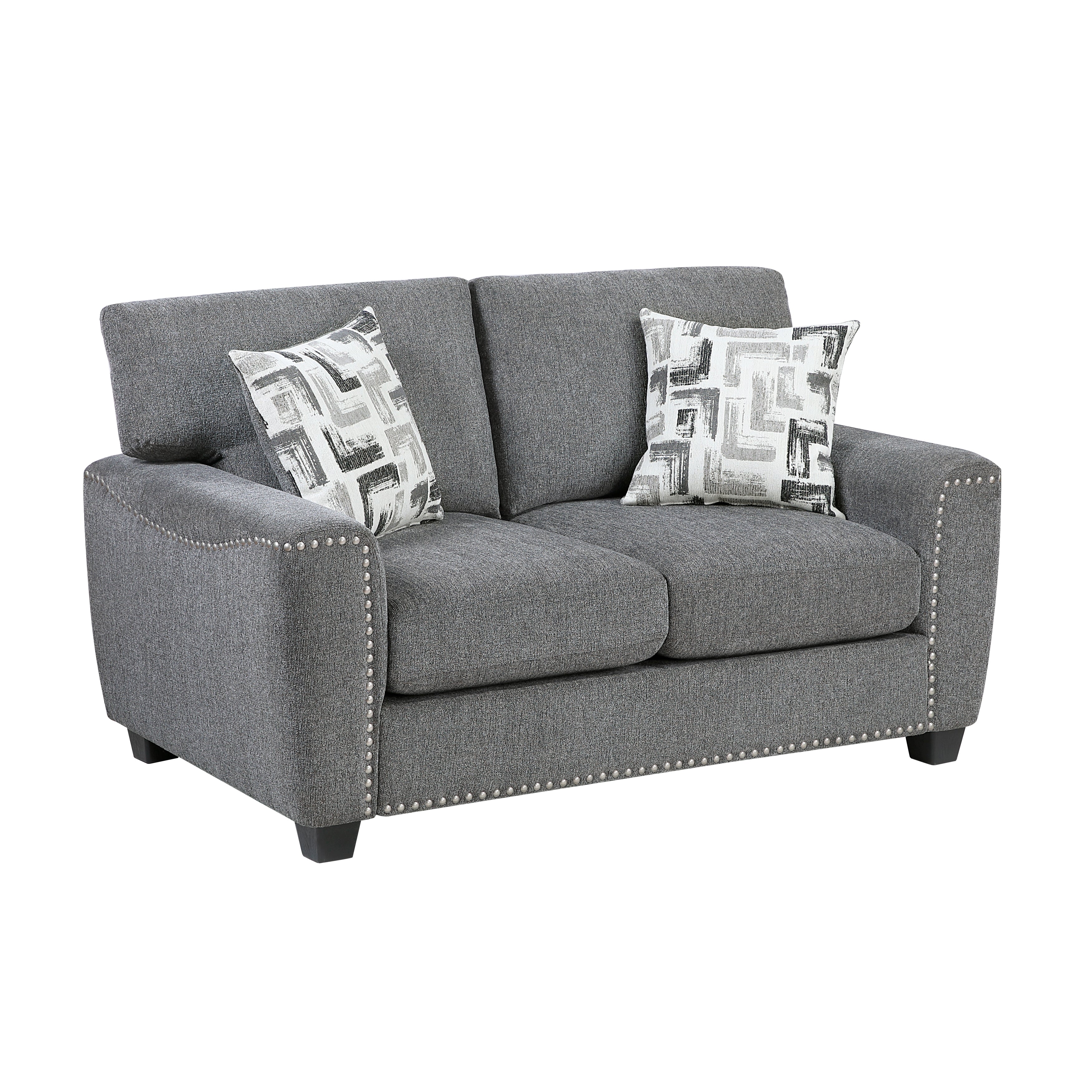9538DGY*2 2pc Set: Sofa, Love - 9538DGY*2