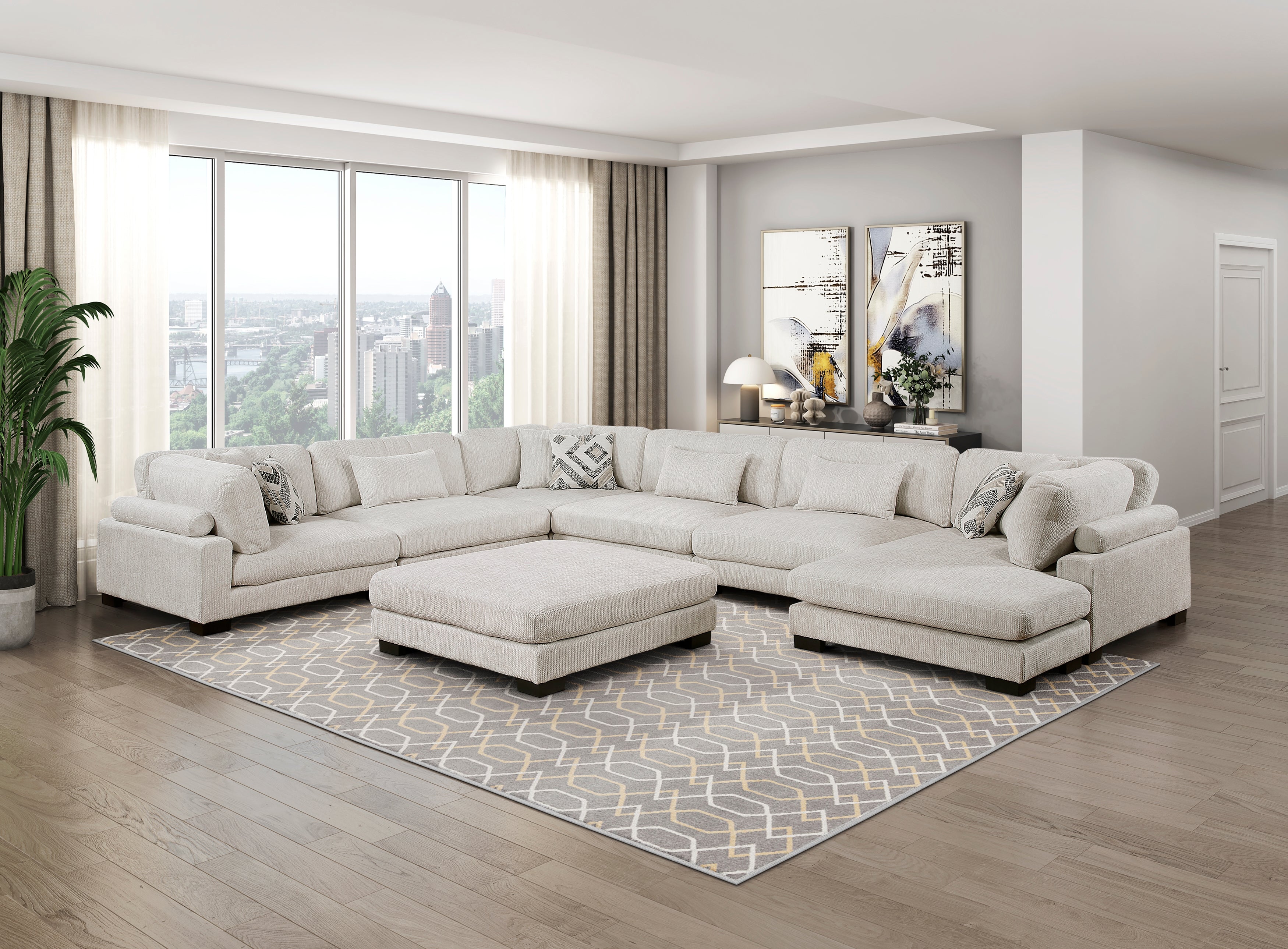 9555BEG-4 Ottoman - 9555BEG-4
