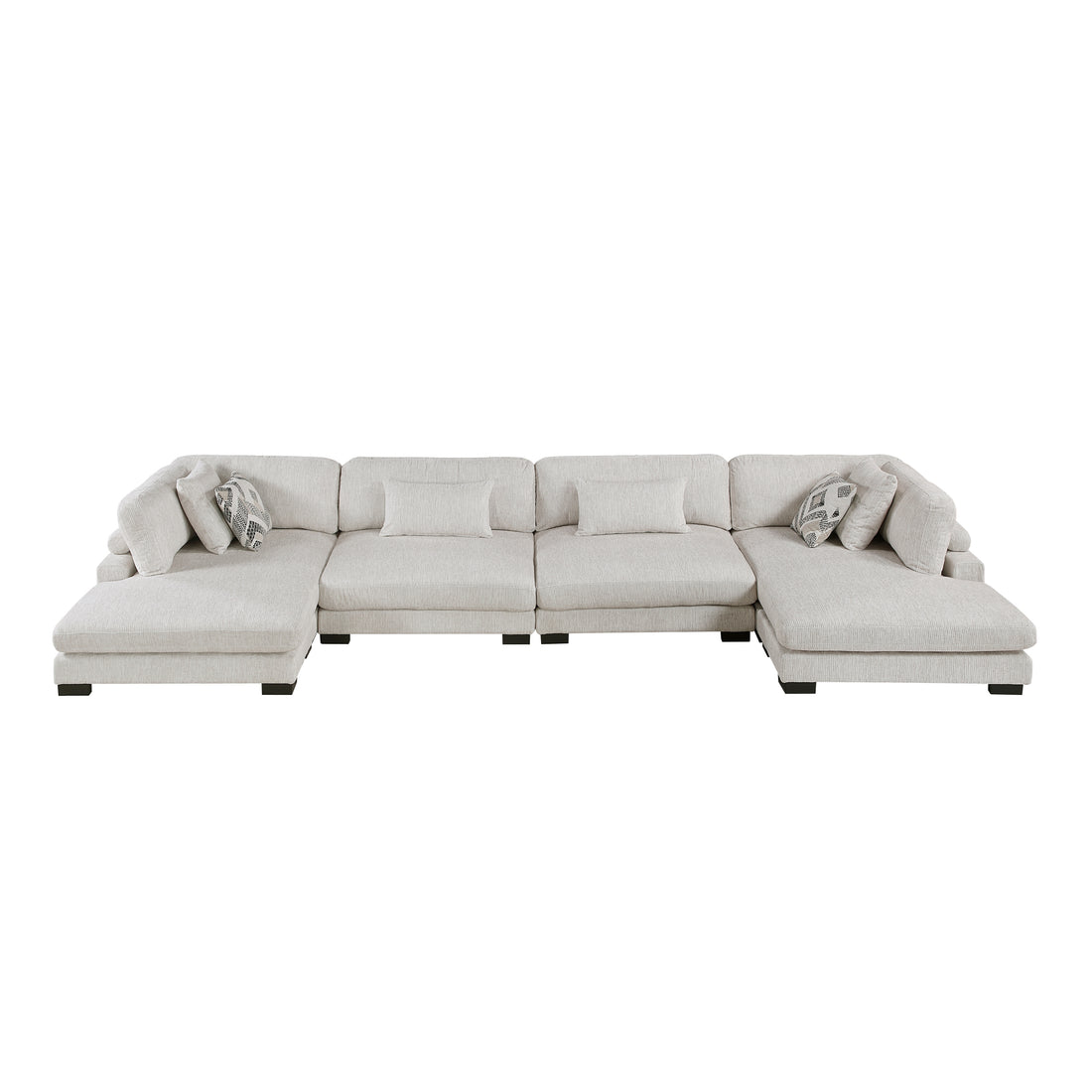 9555BEG*42AC2VC (4)4-Piece Modular Sectional with Chaise - 9555BEG*42AC2VC