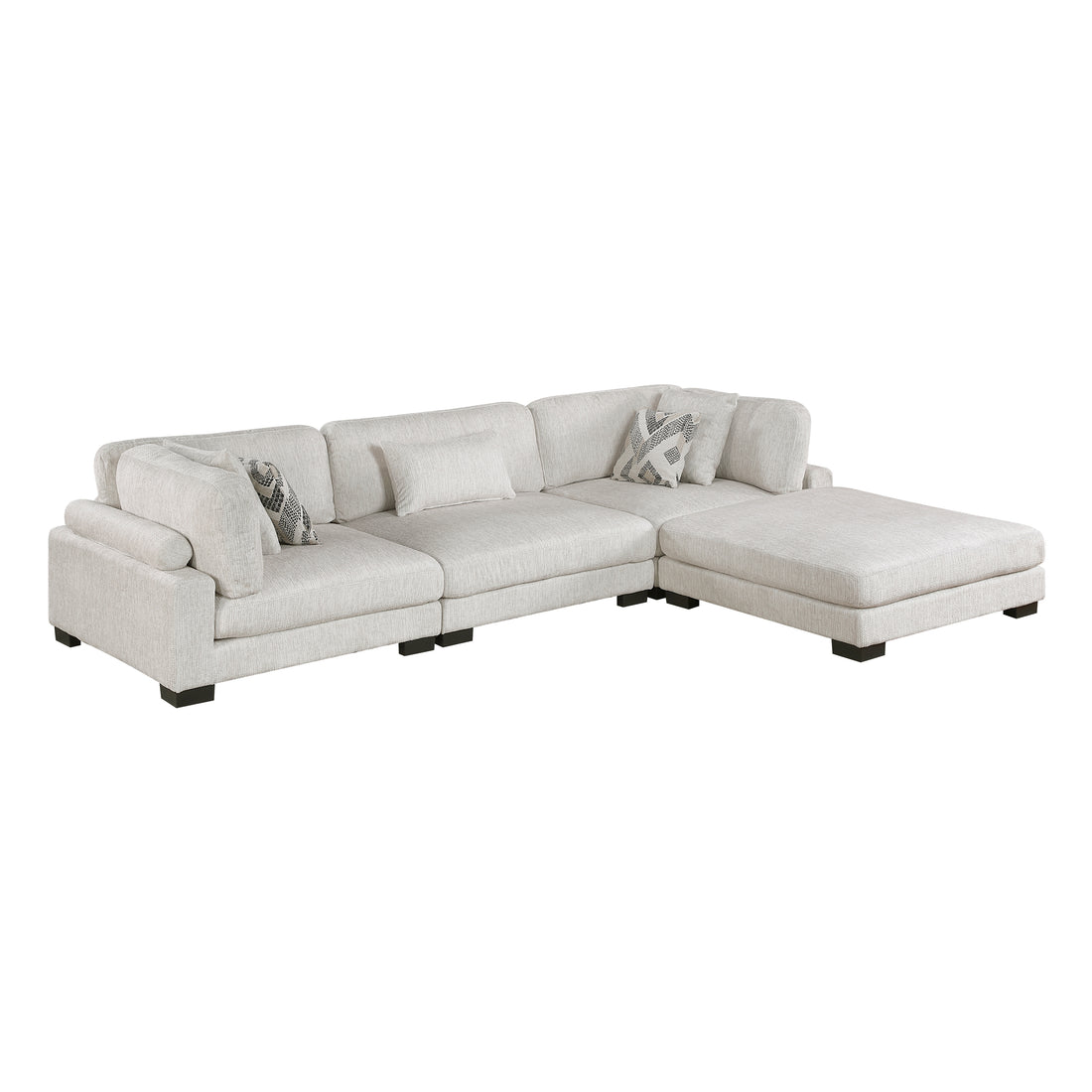 9555BEG*42CRACOT (4)4-Piece Modular Sectional with Ottoman - 9555BEG*42CRACOT