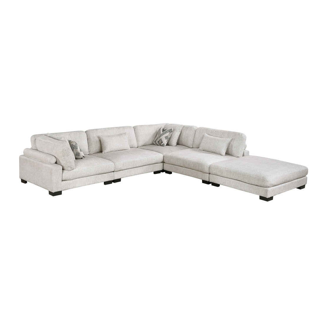 9555BEG*52CR2ACOT (5)5-Piece Modular Sectional with Ottoman - 9555BEG*52CR2ACOT