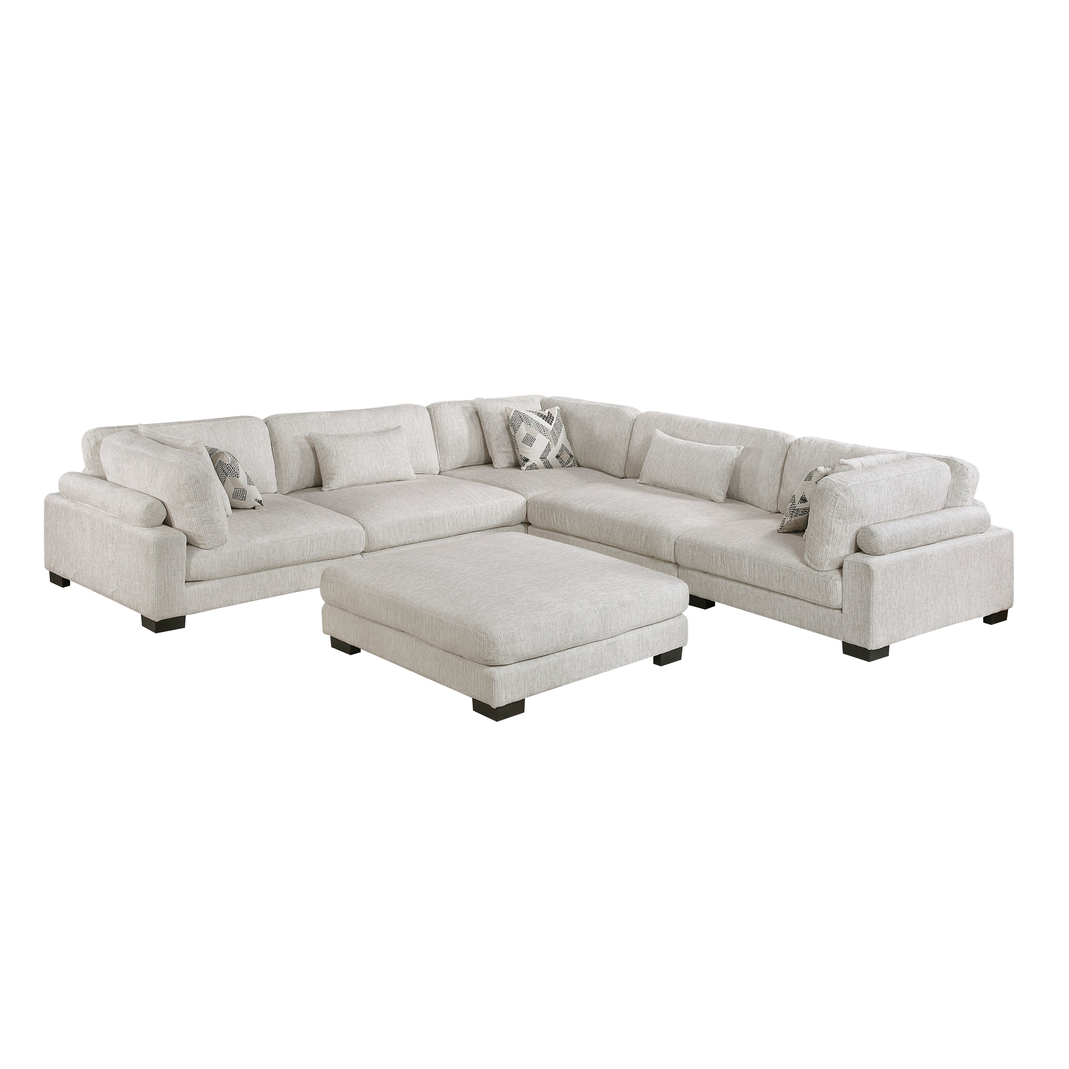 9555BEG*63CR2ACOT (6)6-Piece Modular Sectional with Ottoman - 9555BEG*63CR2ACOT