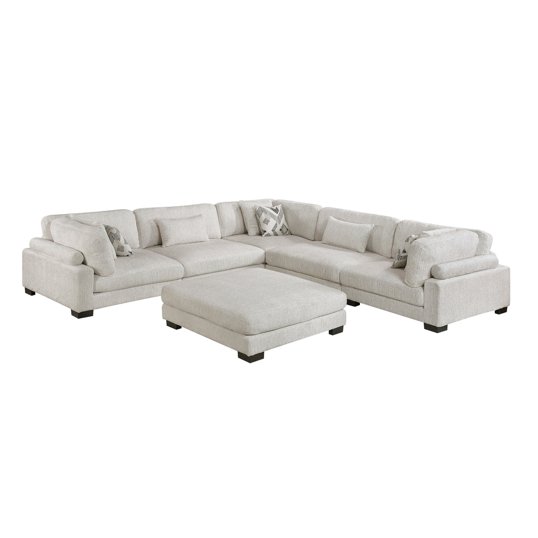 9555BEG*63CR2ACOT (6)6-Piece Modular Sectional with Ottoman - 9555BEG*63CR2ACOT