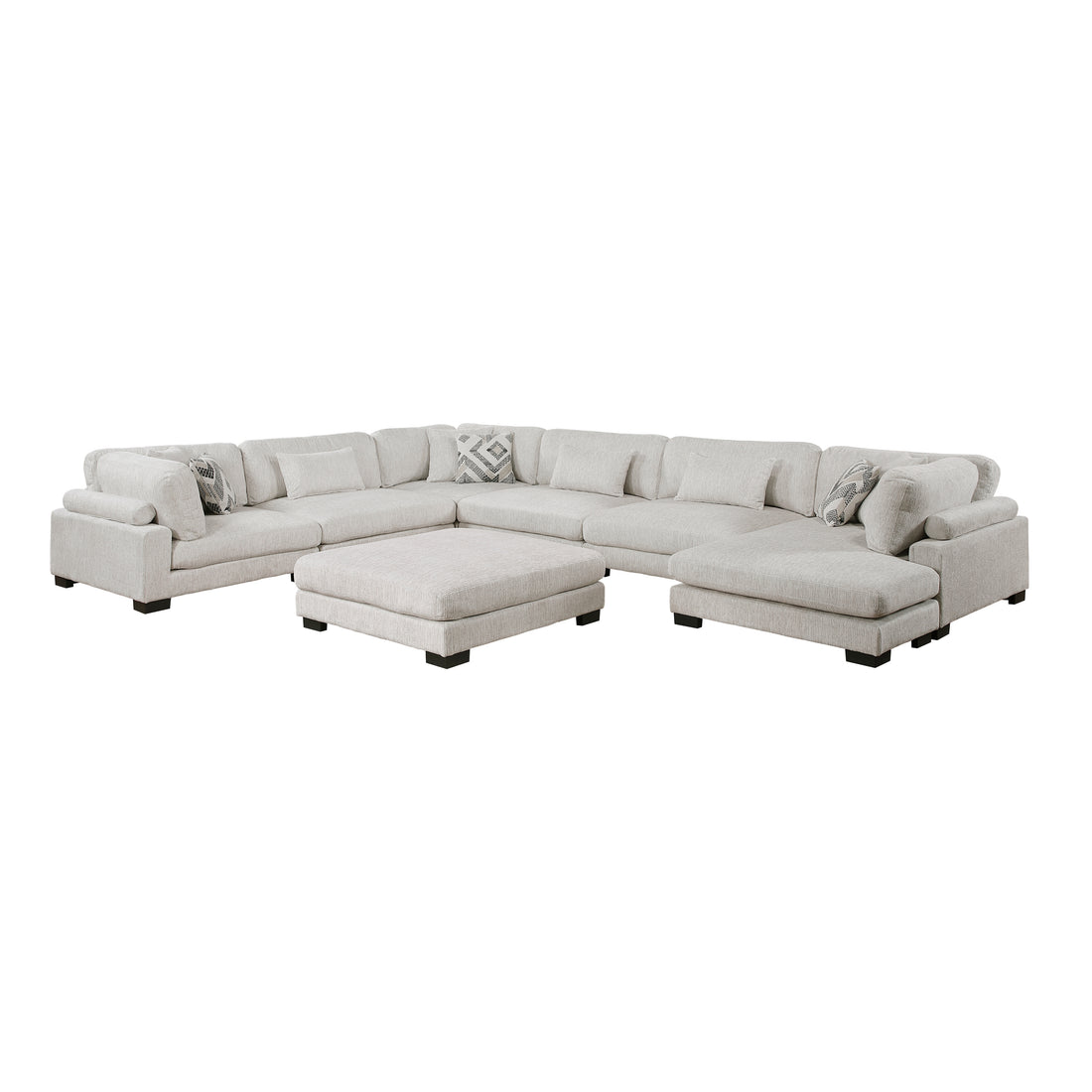 9555BEG*72CR3ACVCOT (7)7-Piece Modular Sectional with Ottoman - 9555BEG*72CR3ACVCOT