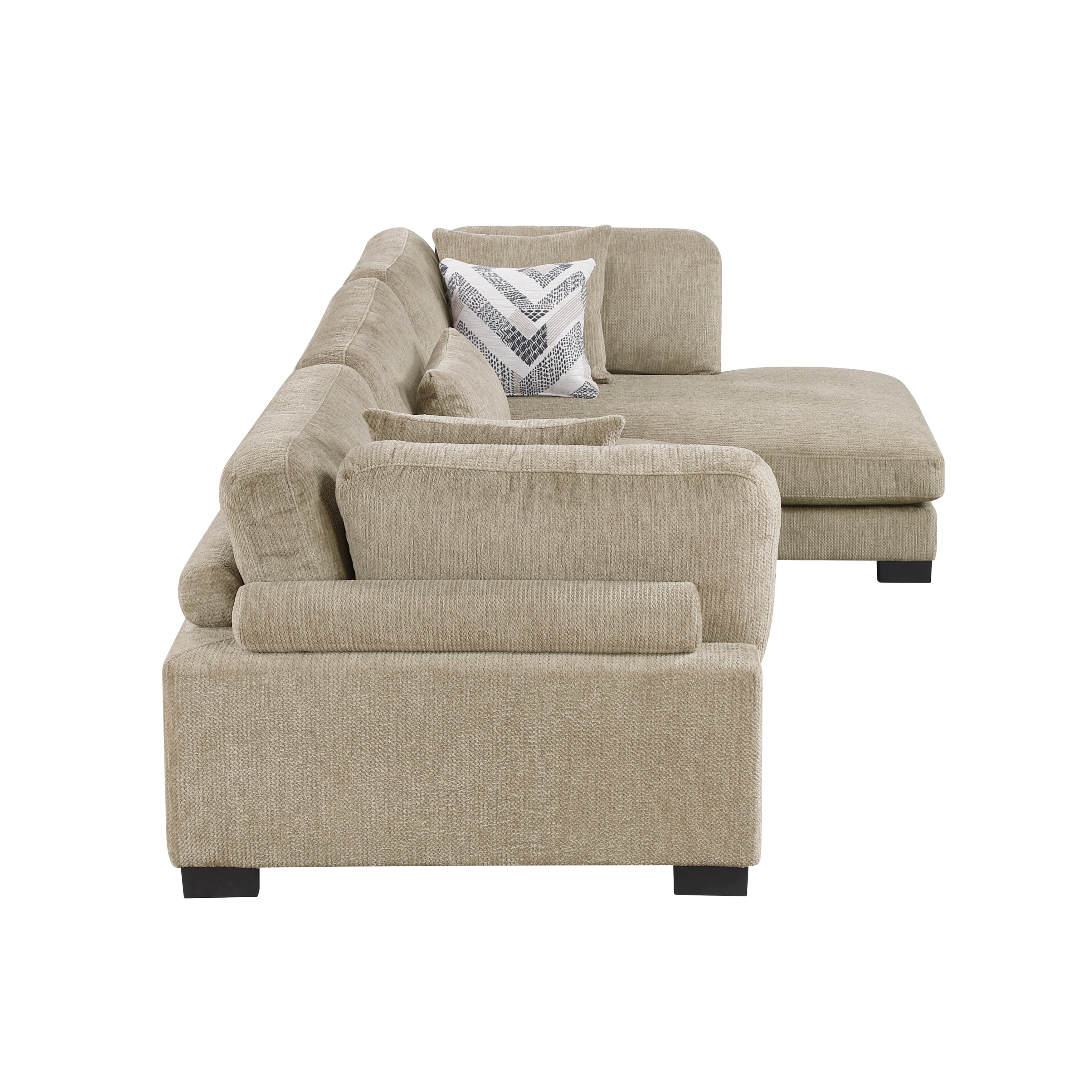 9555BRW*3CRACVC (3)3-Piece Modular Sectional with Chaise - 9555BRW*3CRACVC
