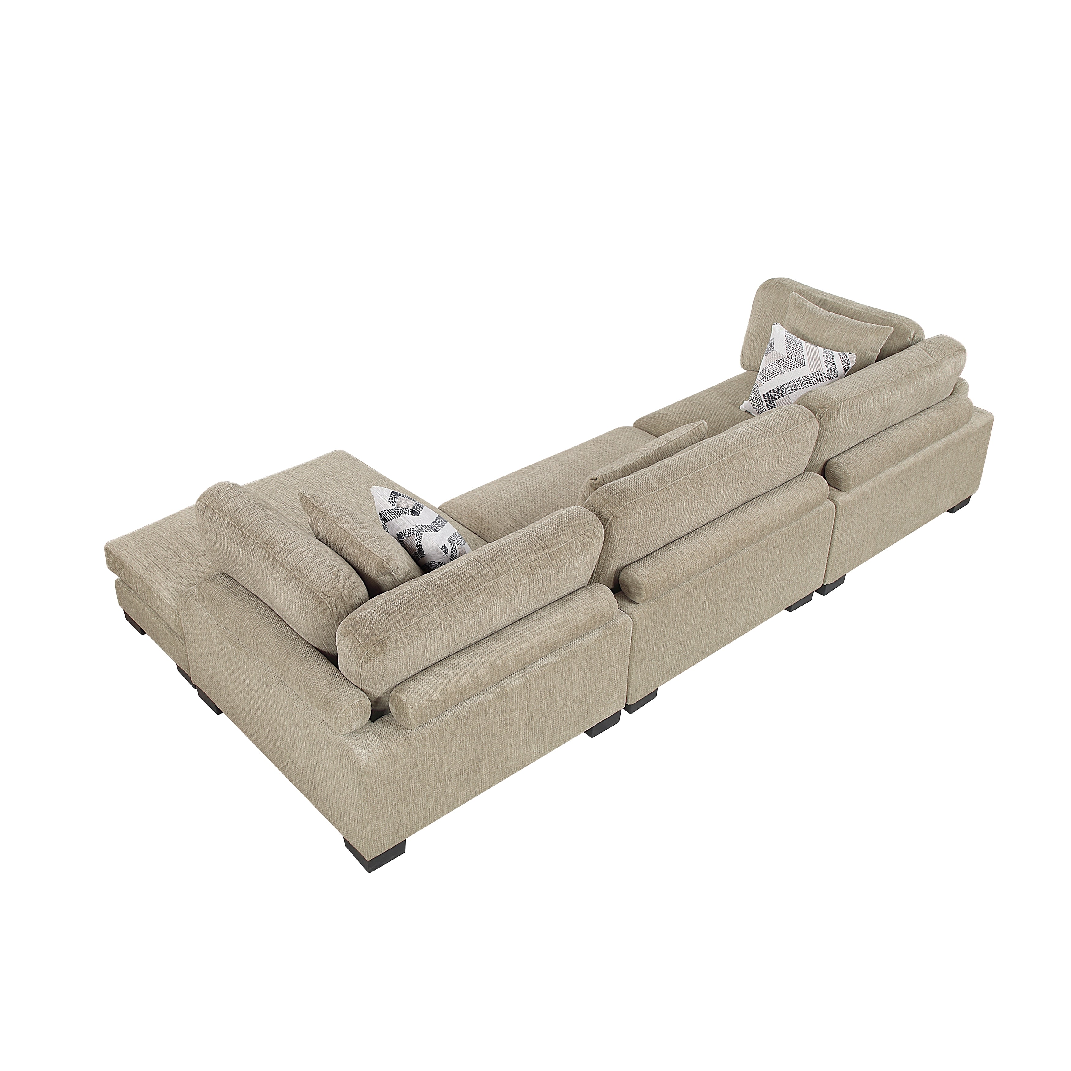 9555BRW*3CRACVC (3)3-Piece Modular Sectional with Chaise - 9555BRW*3CRACVC