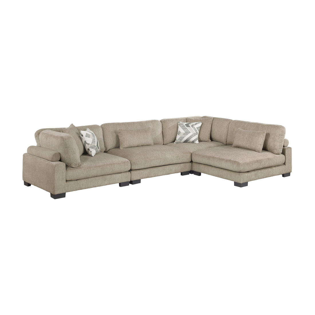 9555BRW*42CR2AC (4)4-Piece Modular Sectional - 9555BRW*42CR2AC
