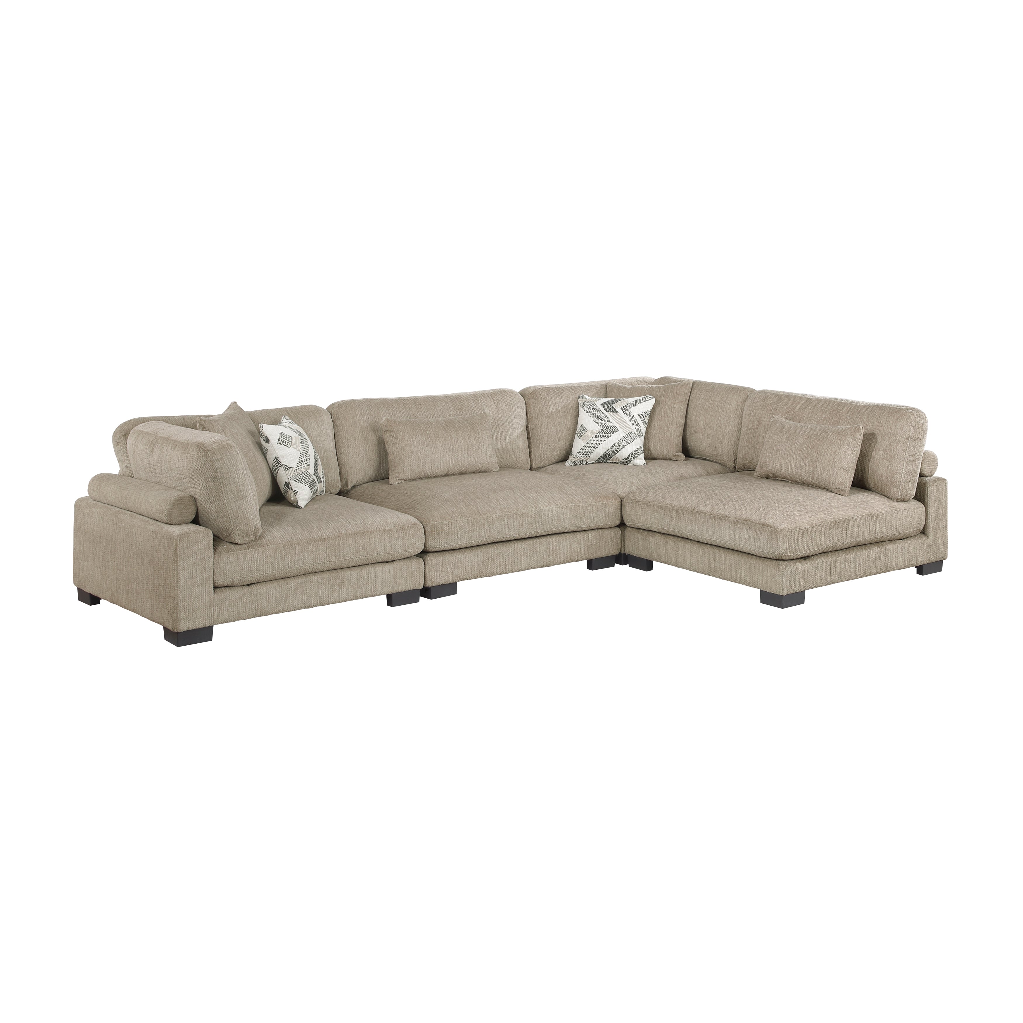 9555BRW*42CR2AC (4)4-Piece Modular Sectional - 9555BRW*42CR2AC