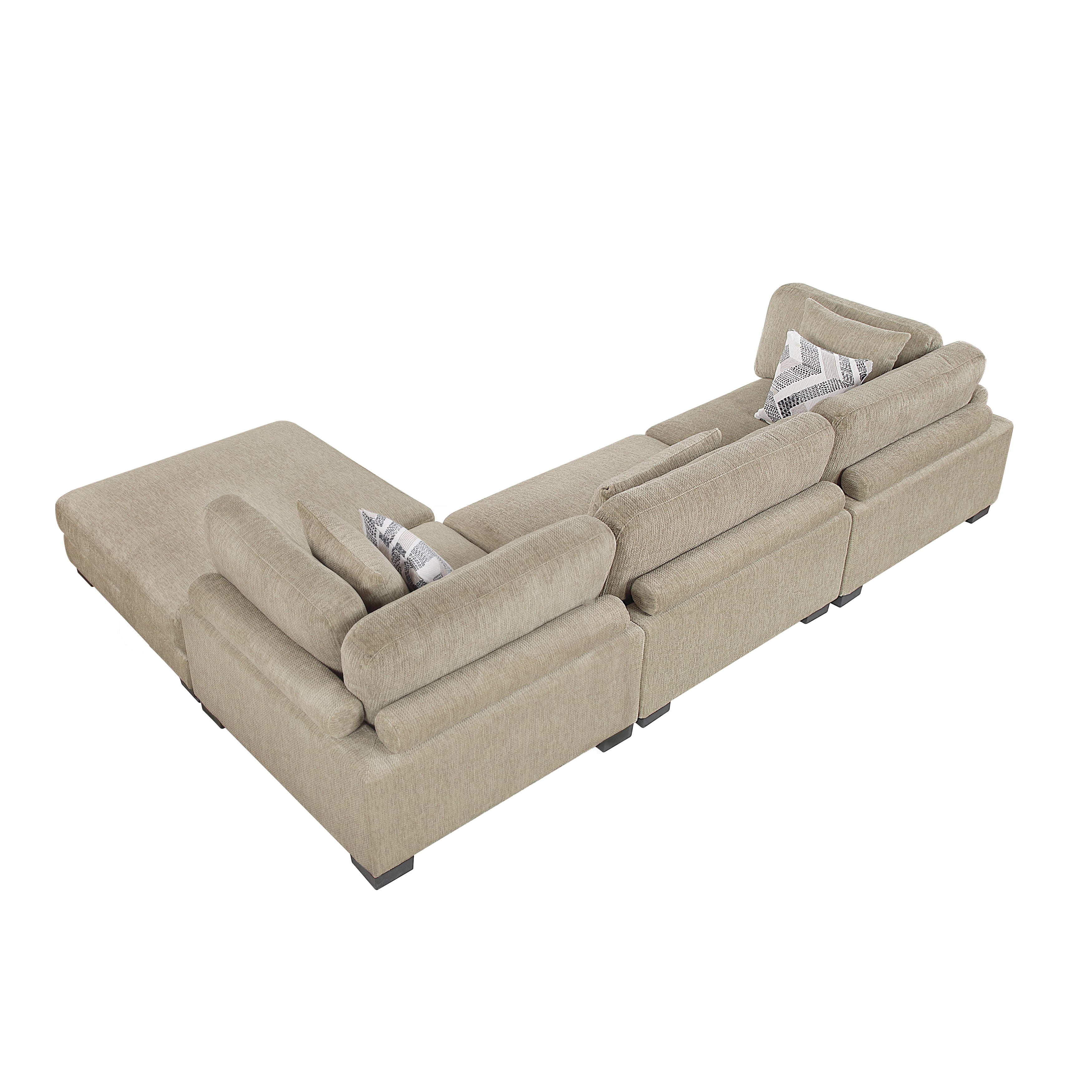 9555BRW*42CRACOT 4)4-Piece Modular Sectional with Ottoman - 9555BRW*42CRACOT