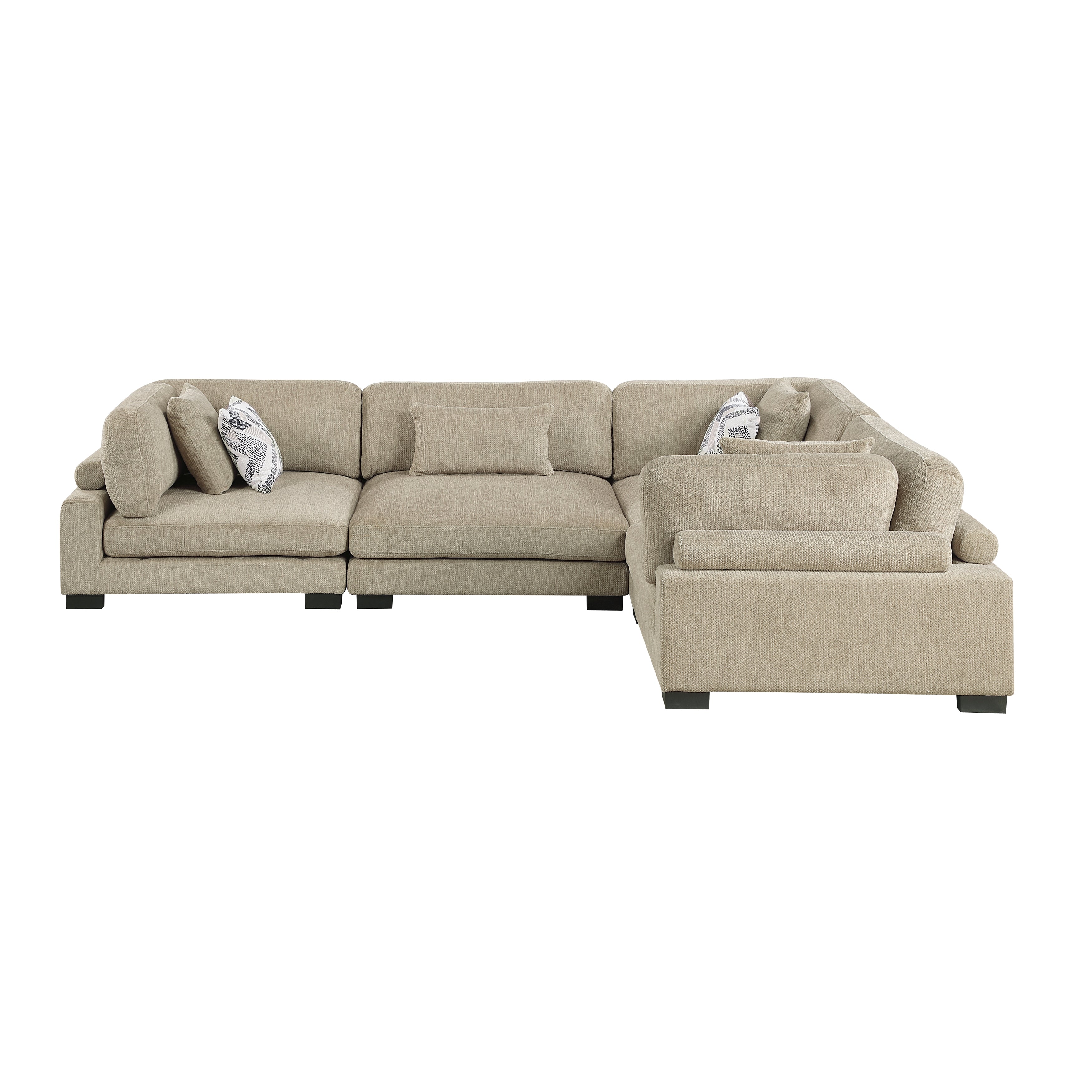 9555BRW*43CRAC (4)4-Piece Modular Sectional - 9555BRW*43CRAC