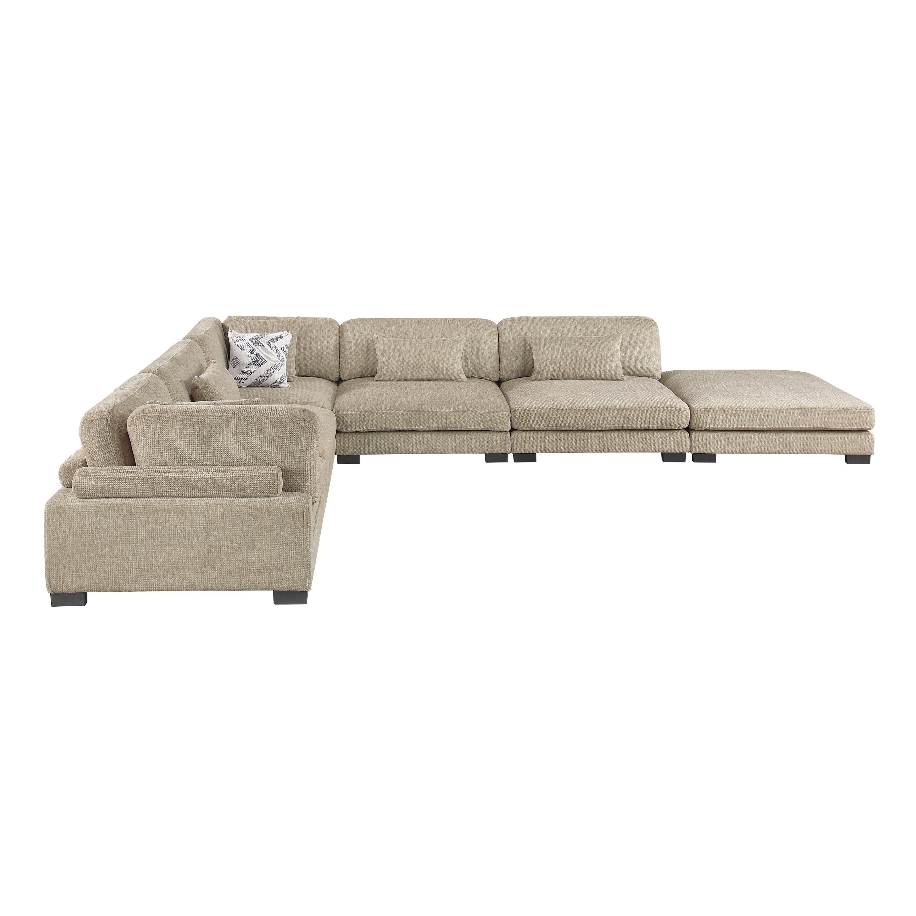 9555BRW*62CR3ACOT (6)6-Piece Modular Sectional with Ottoman - 9555BRW*62CR3ACOT