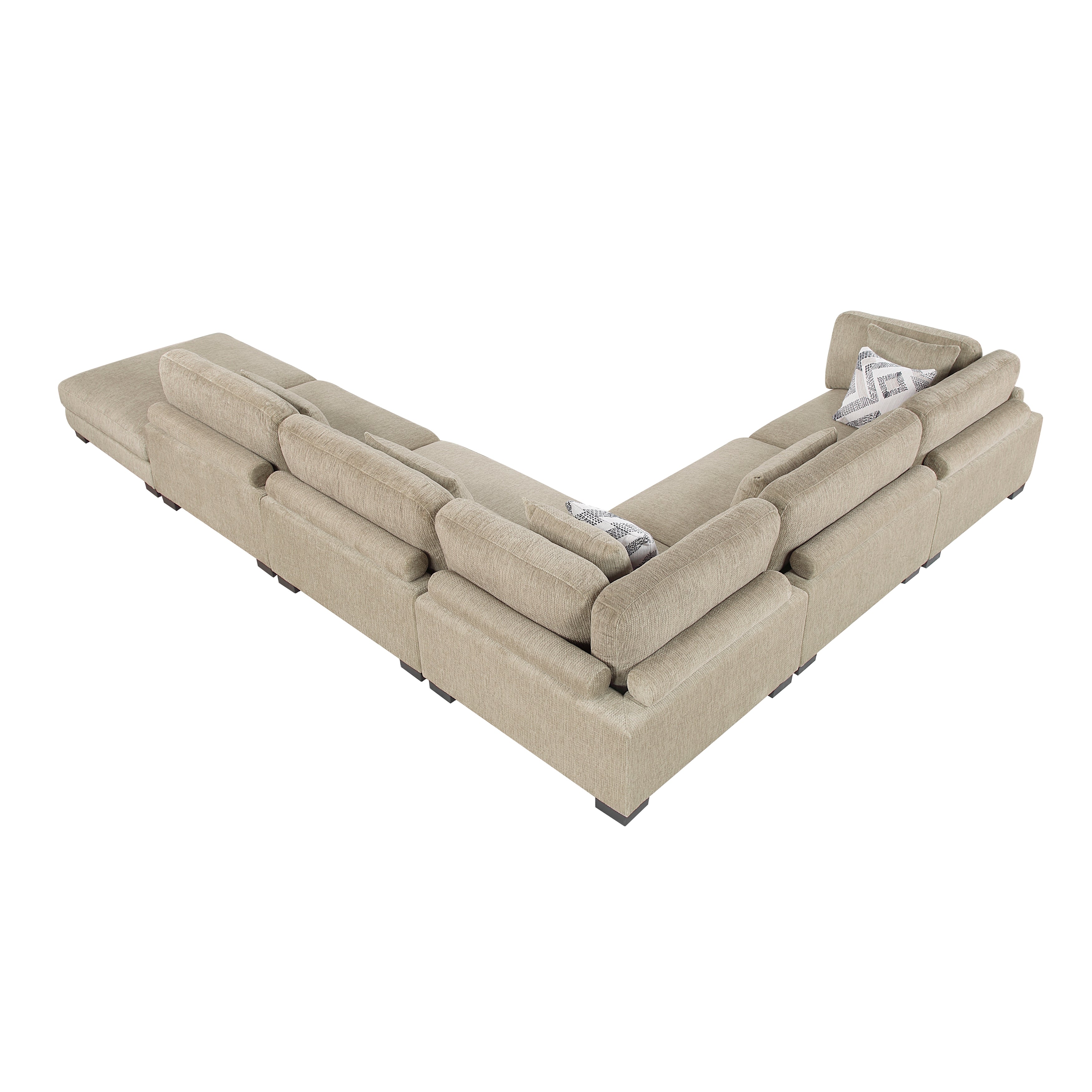 9555BRW*62CR3ACOT (6)6-Piece Modular Sectional with Ottoman - 9555BRW*62CR3ACOT