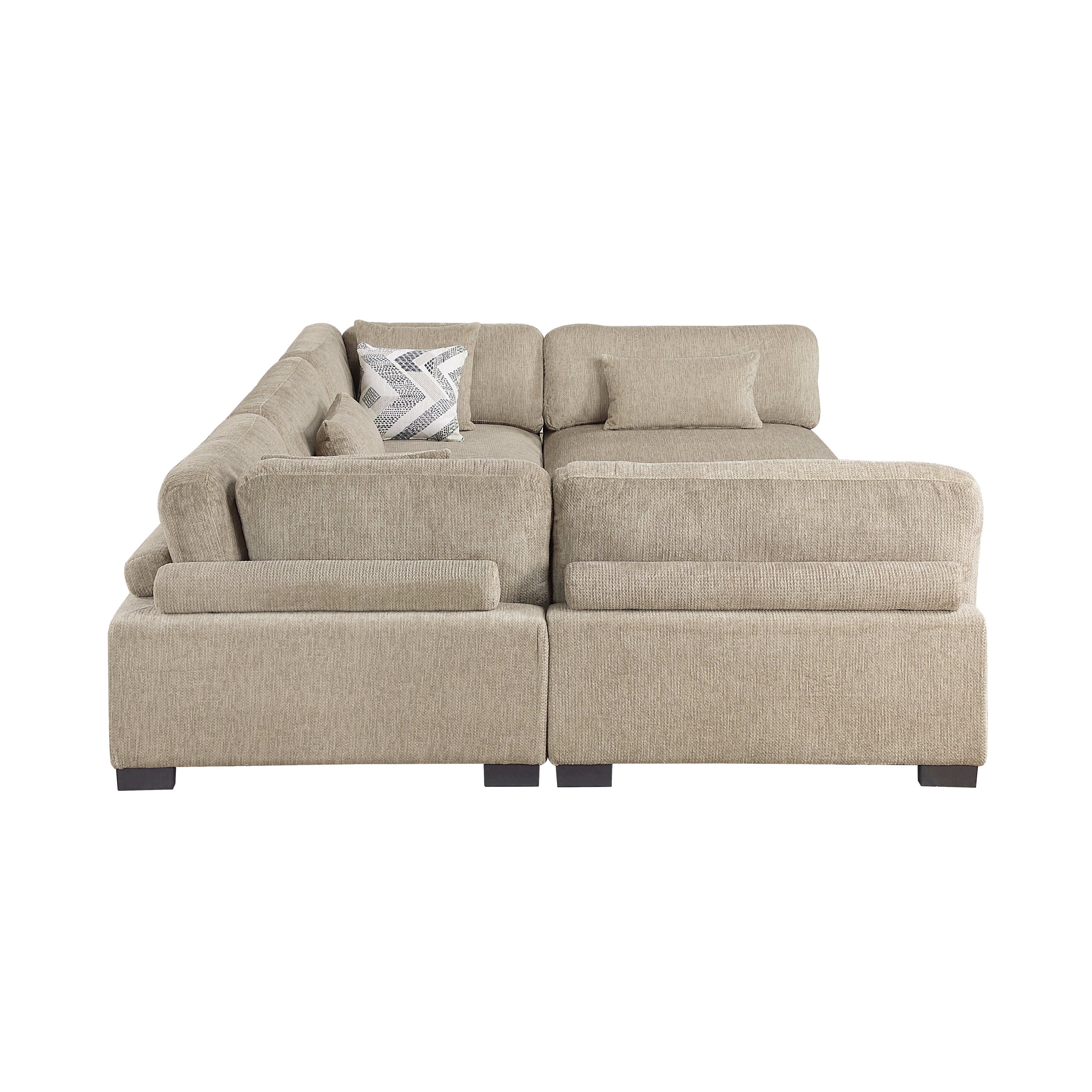 9555BRW*62CR3ACOT (6)6-Piece Modular Sectional with Ottoman - 9555BRW*62CR3ACOT