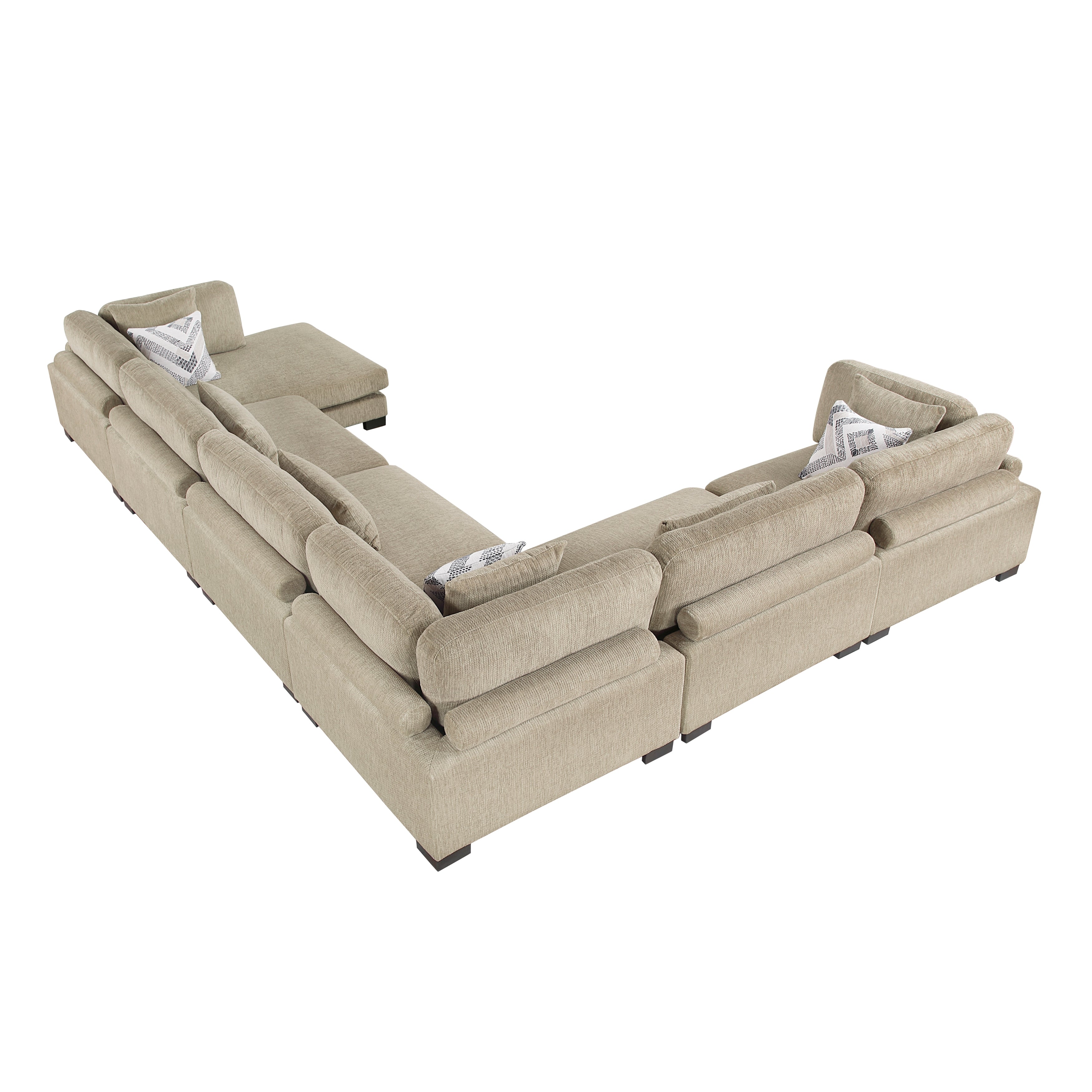 9555BRW*62CR3ACVC (6)6-Piece Modular Sectional with Chaise - 9555BRW*62CR3ACVC