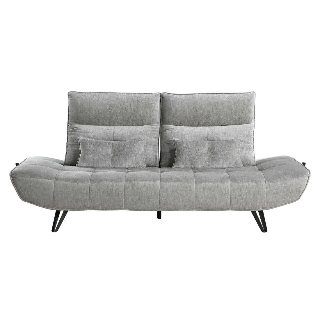 9556GRY-3PW Sofa with Power Adjustable Seat Depth and Manual Adjustable Headrests - 9556GRY-3PW