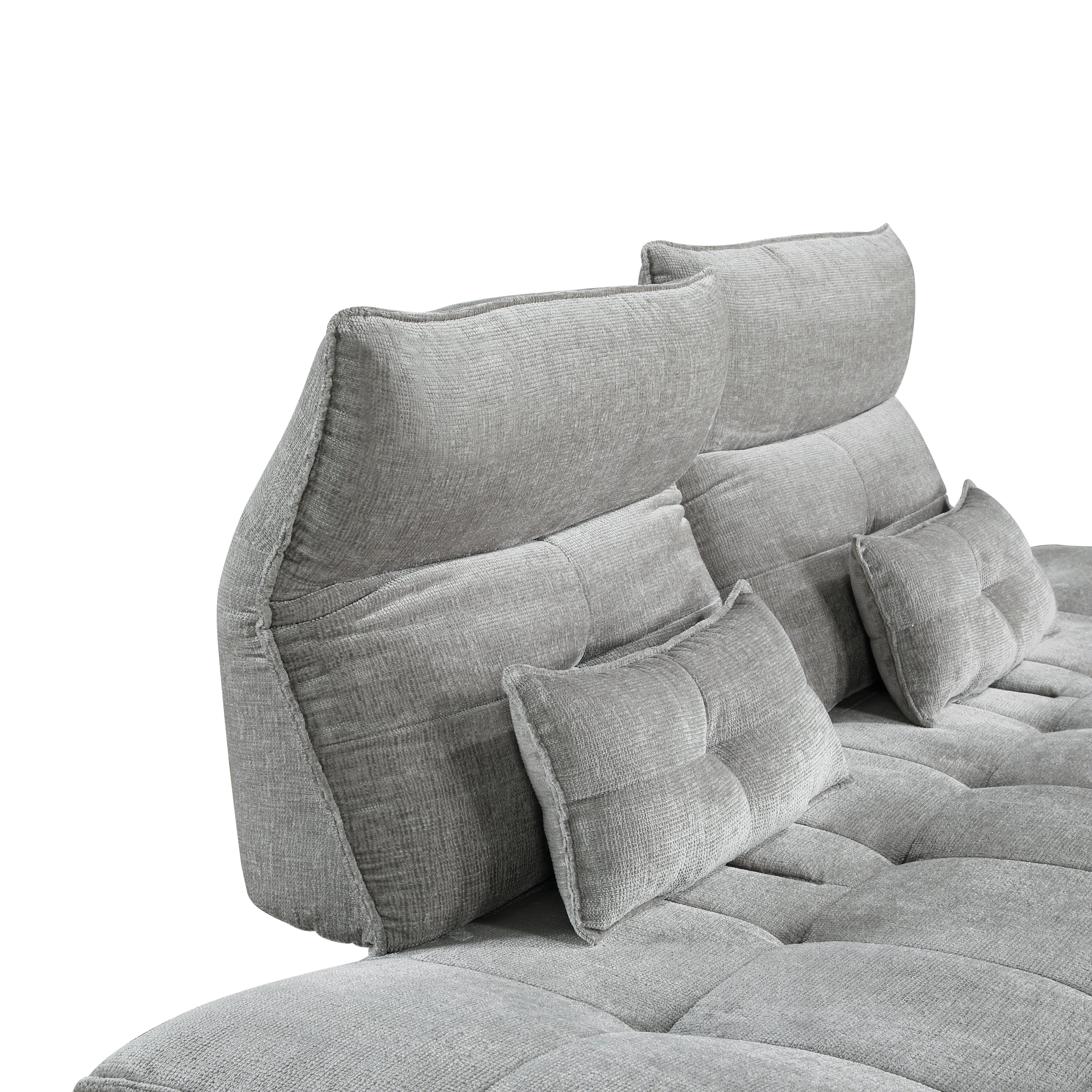9556GRY-3PW Sofa with Power Adjustable Seat Depth and Manual Adjustable Headrests - 9556GRY-3PW