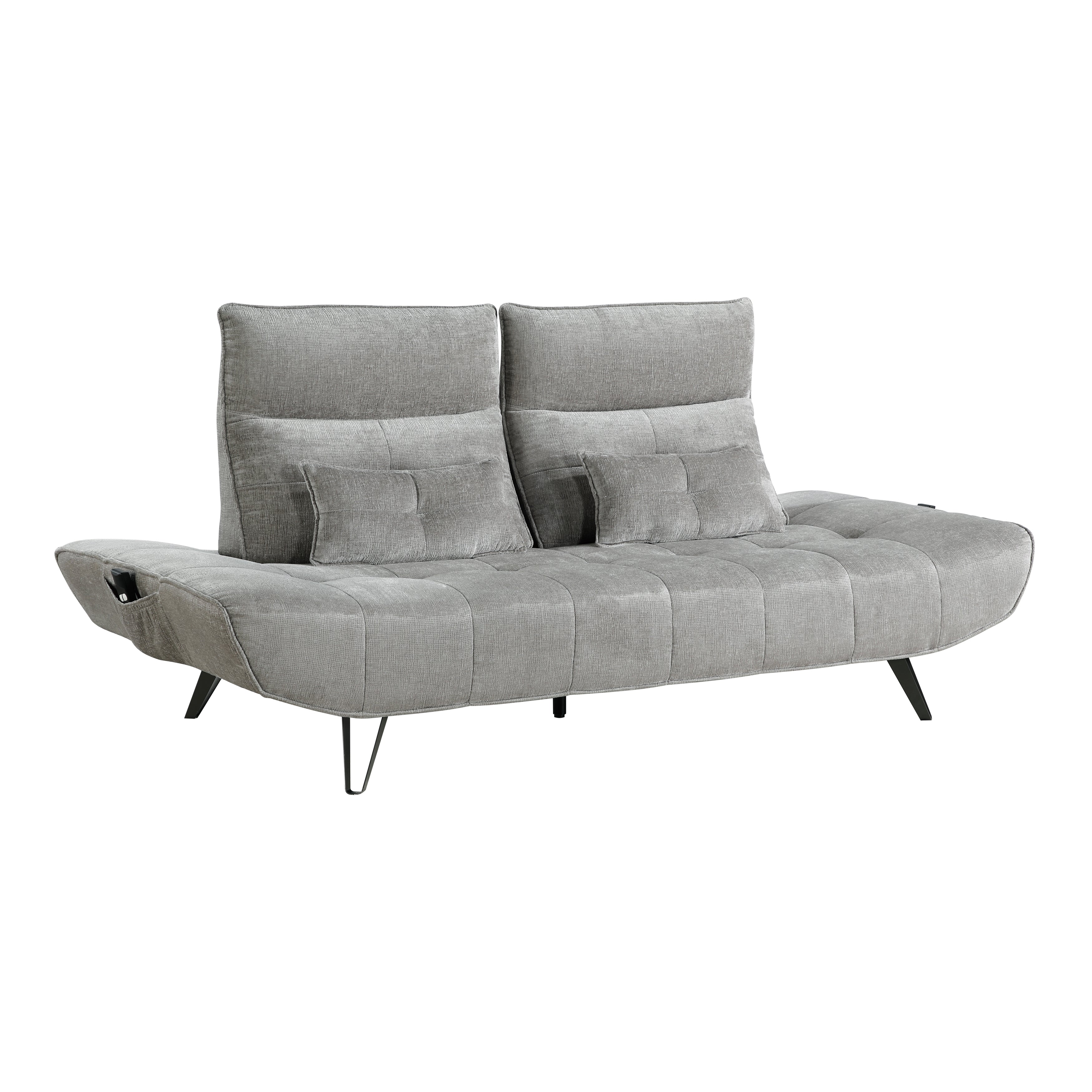 9556GRY-3PW Sofa with Power Adjustable Seat Depth and Manual Adjustable Headrests - 9556GRY-3PW