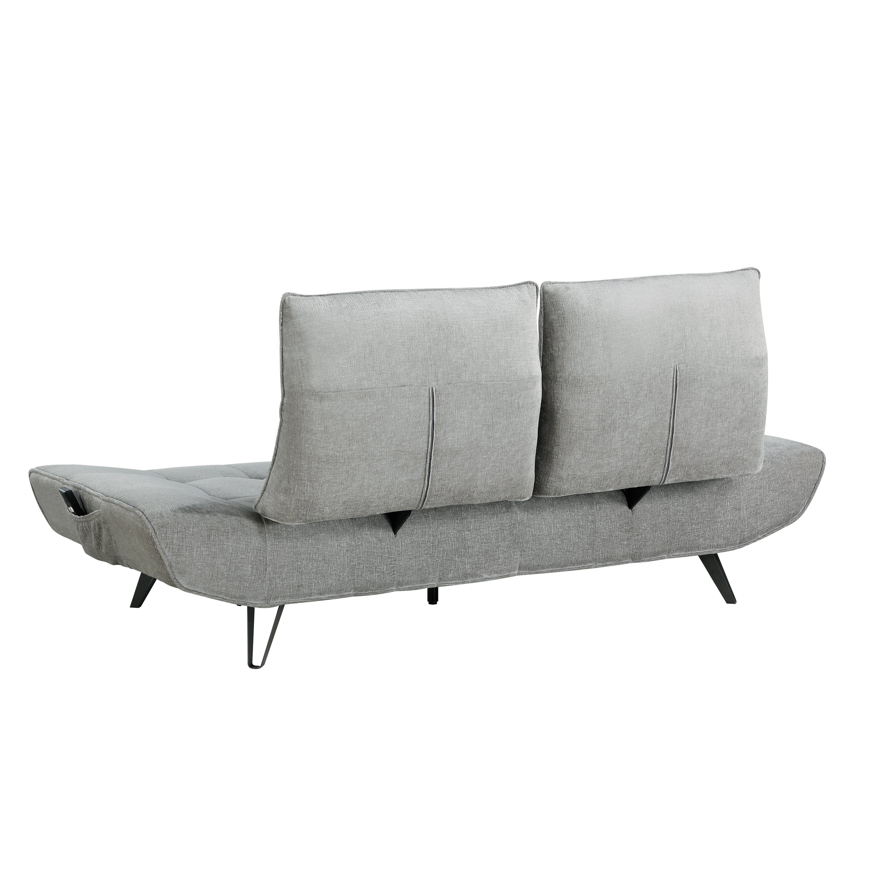 9556GRY-3PW Sofa with Power Adjustable Seat Depth and Manual Adjustable Headrests - 9556GRY-3PW