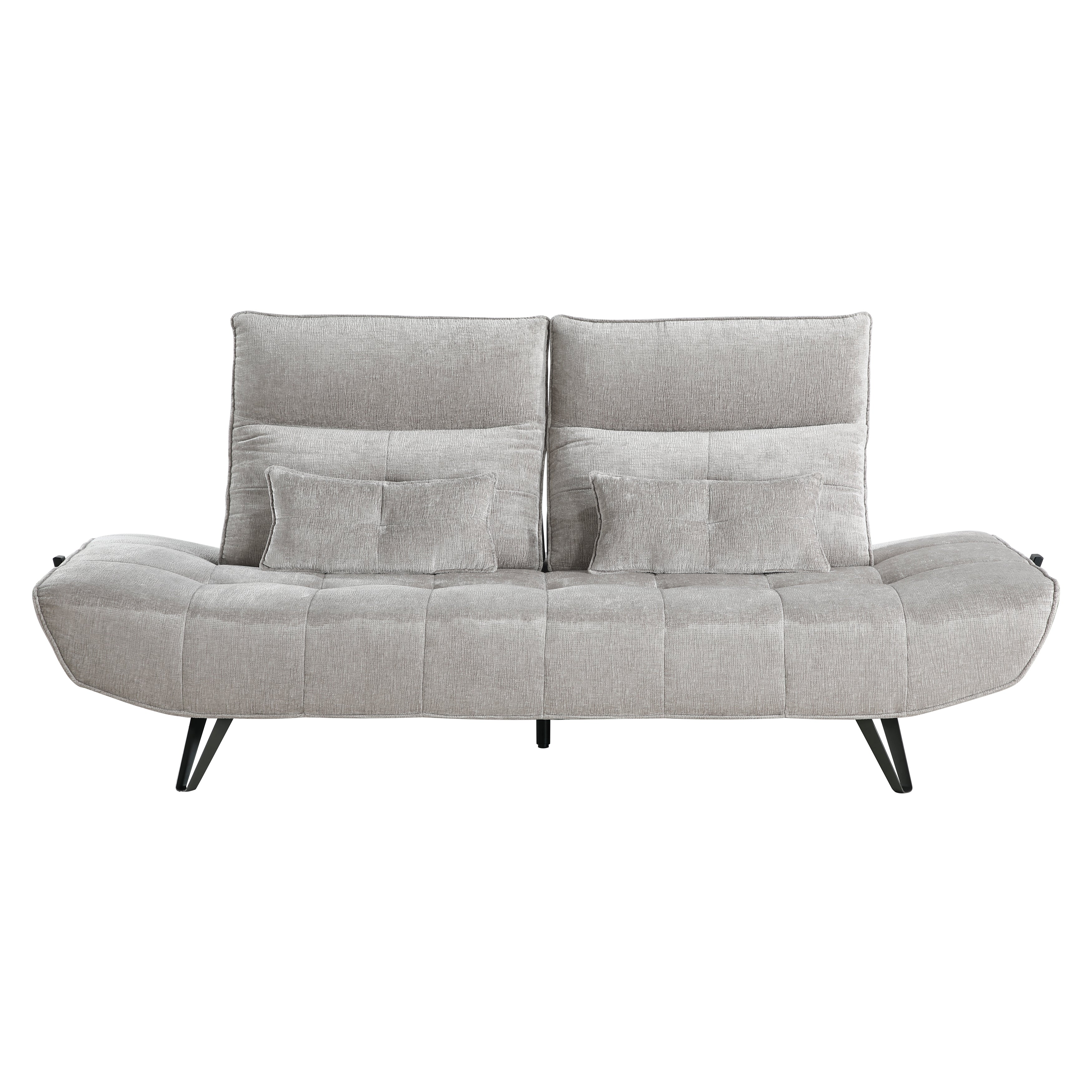 9556LGY-3PW Sofa with Power Adjustable Seat Depth and Manual Adjustable Headrests - 9556LGY-3PW