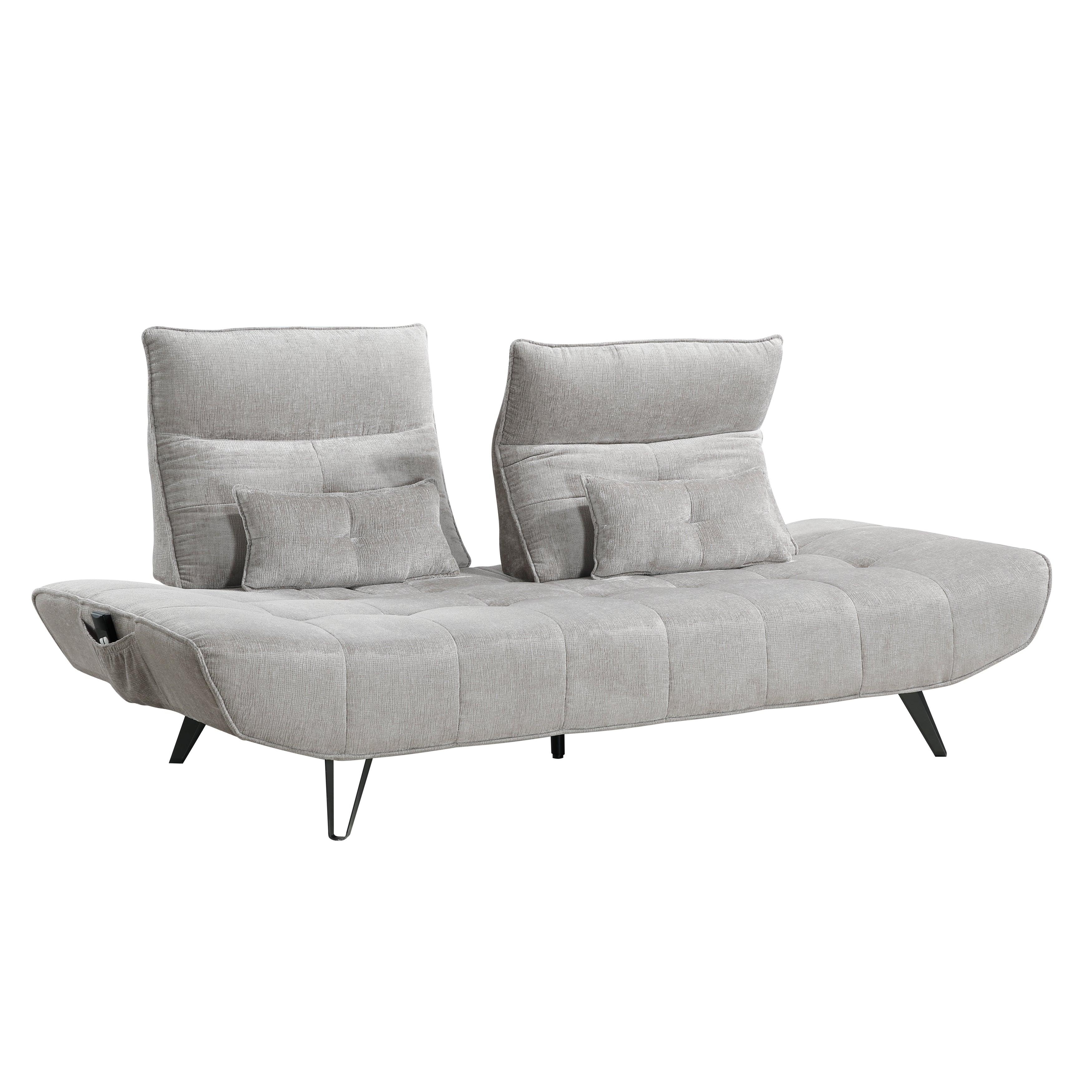 9556LGY-3PW Sofa with Power Adjustable Seat Depth and Manual Adjustable Headrests - 9556LGY-3PW