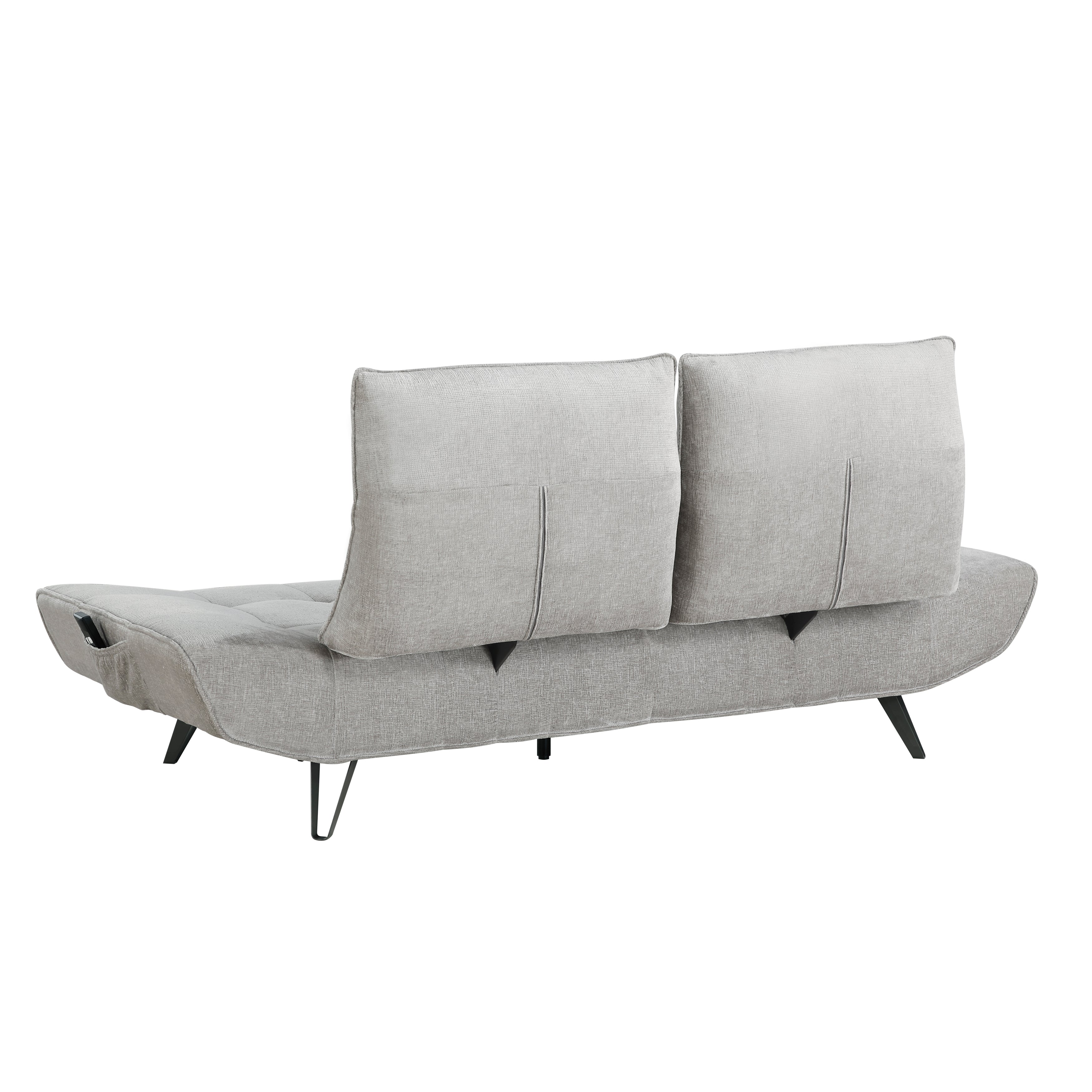 9556LGY-3PW Sofa with Power Adjustable Seat Depth and Manual Adjustable Headrests - 9556LGY-3PW