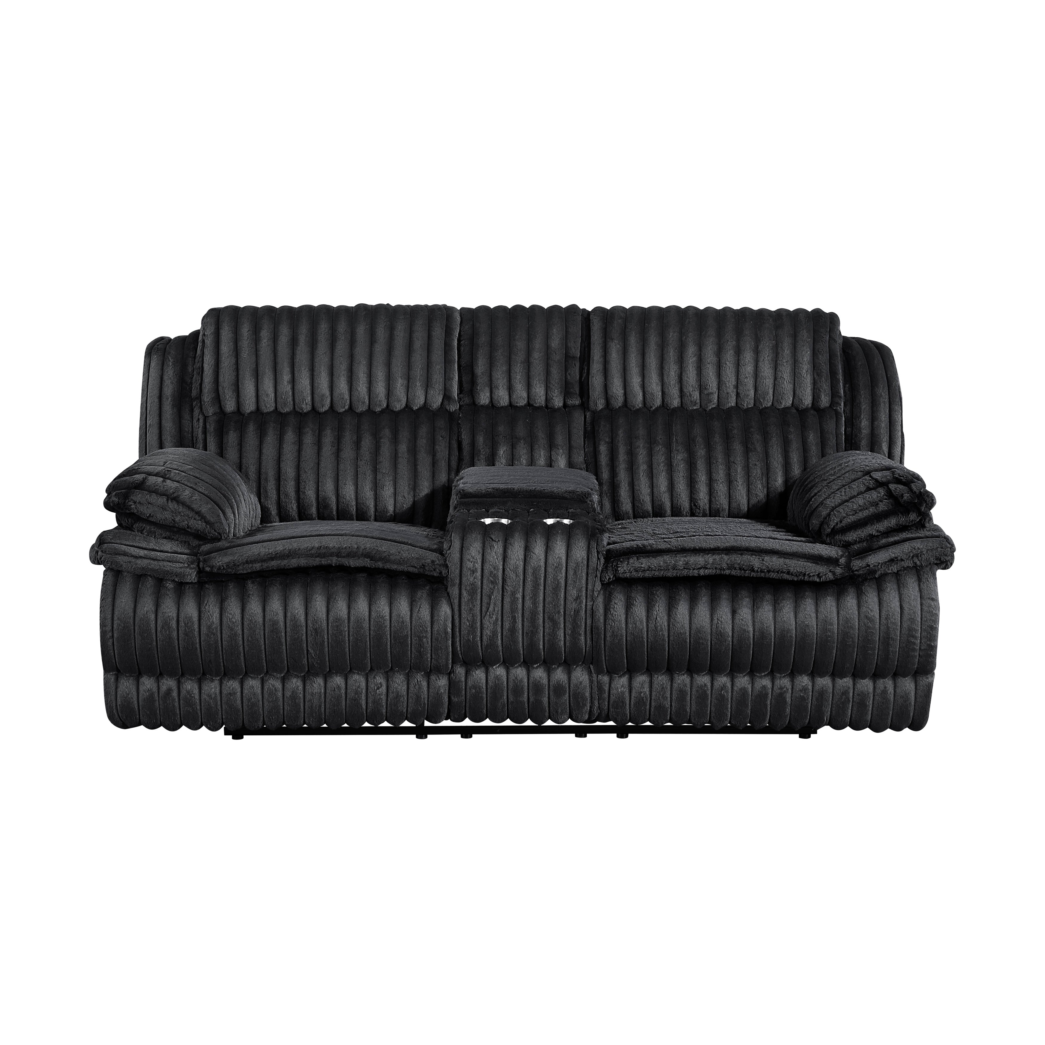 9577BK*2 2pc Set: Sofa, Love - 9577BK*2